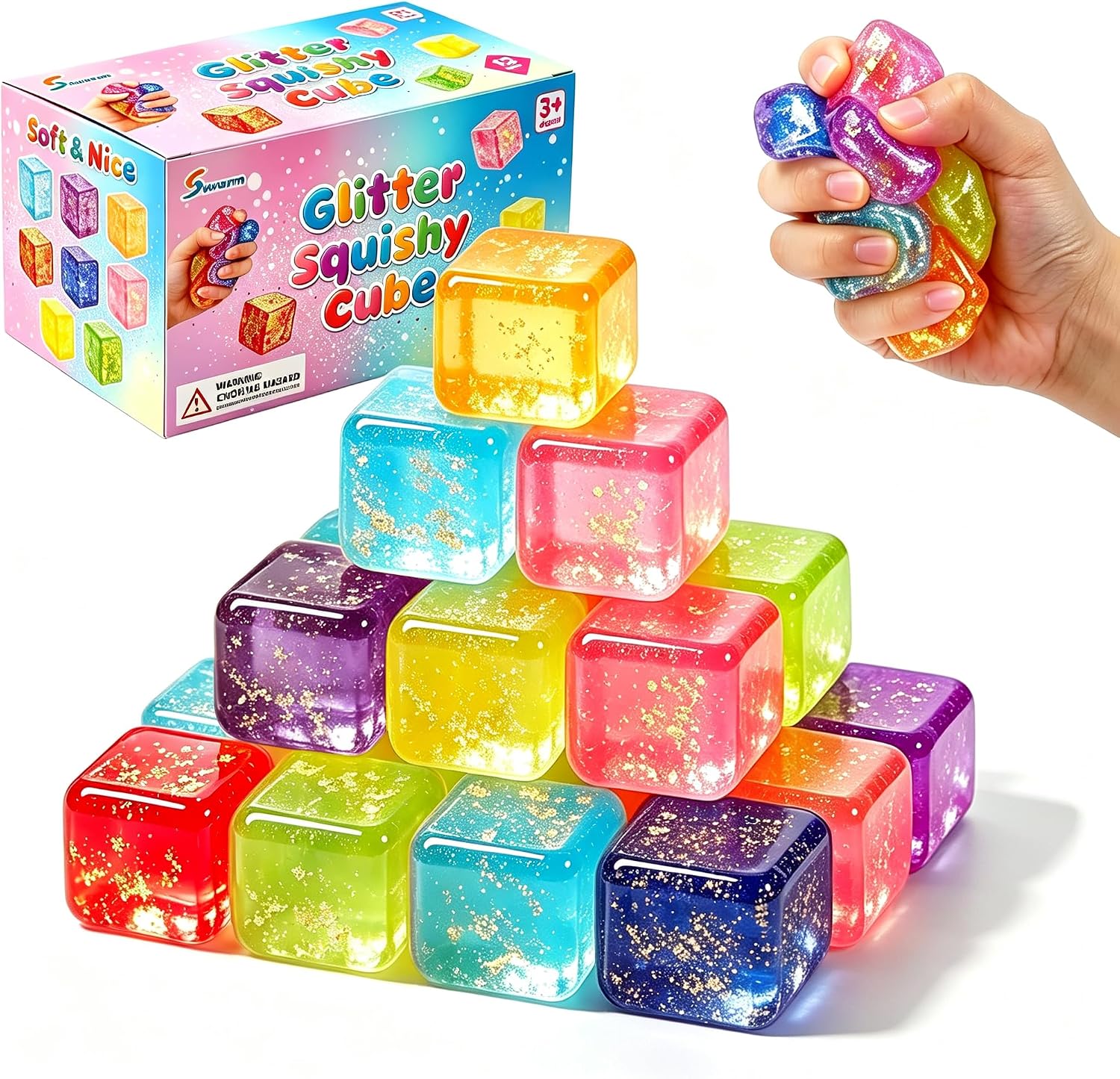 Detalle de Glitter Cube Fidget Toys, 12-Pack