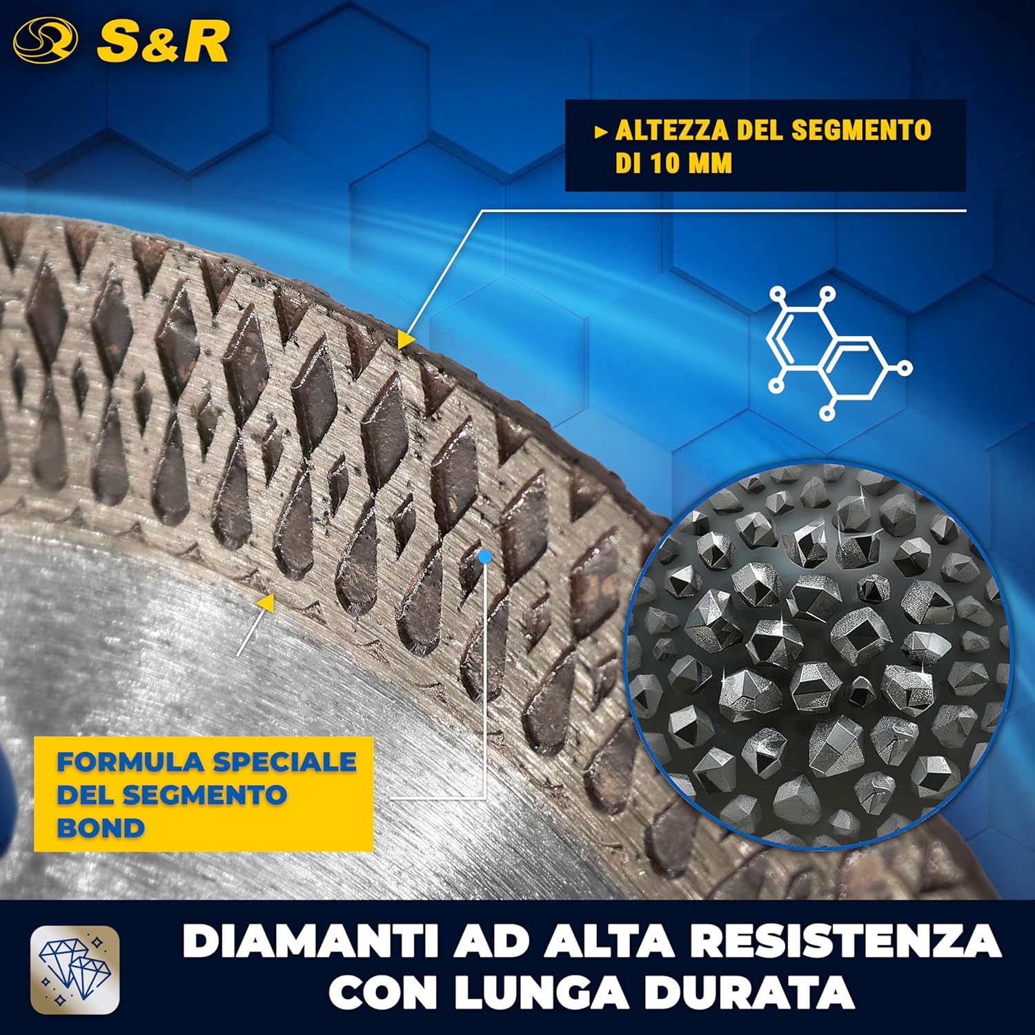 Thumbnail 6 de S&R Disco Diamantato 115 mm per Gres, Piastrelle, Marmo e Ceramica – Taglio pulito e professionale