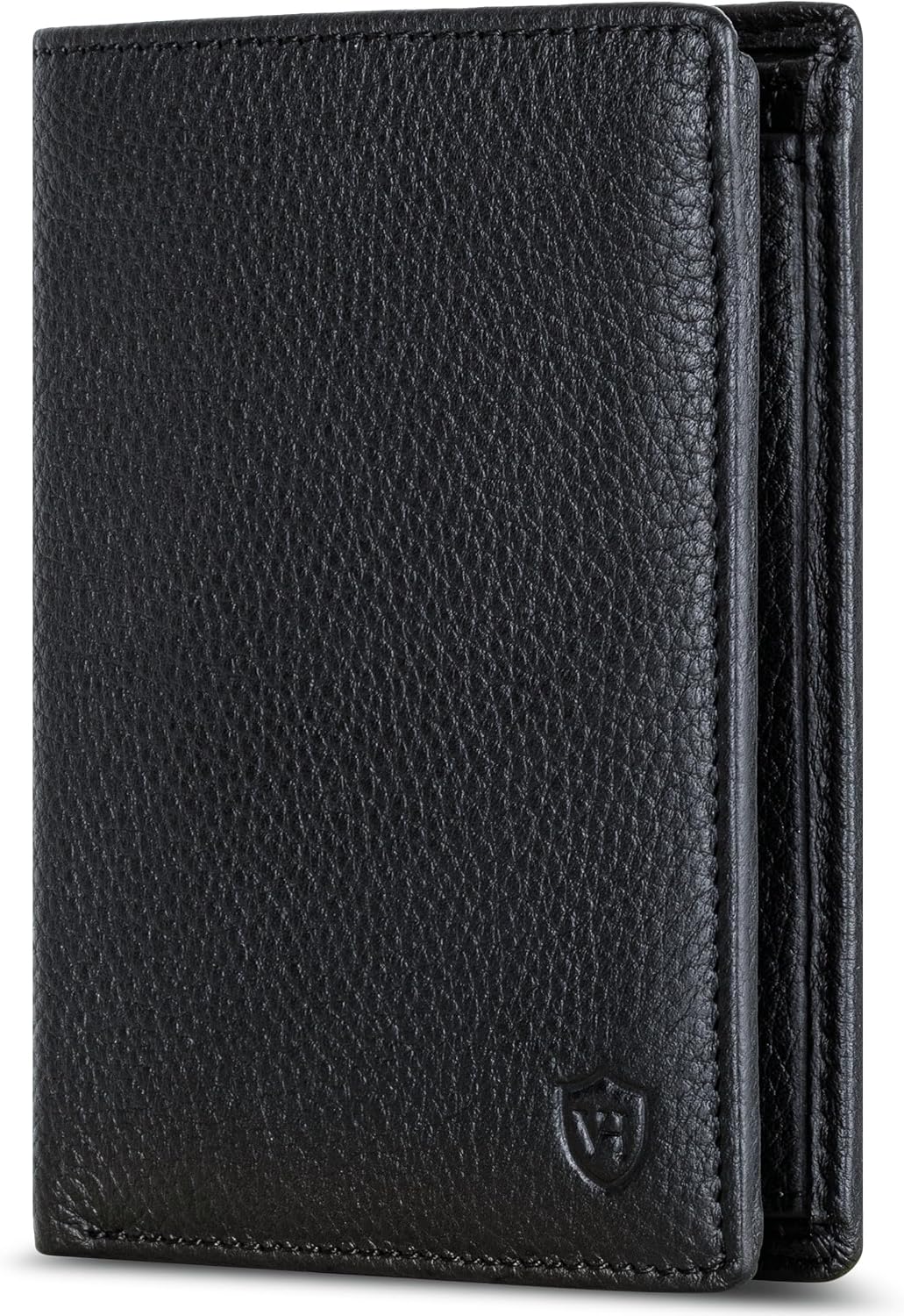 Detalle de VON HEESEN Leder-Geldbörse mit RFID-Schutz (Schwarz) – Portemonnaie für Damen & Herren