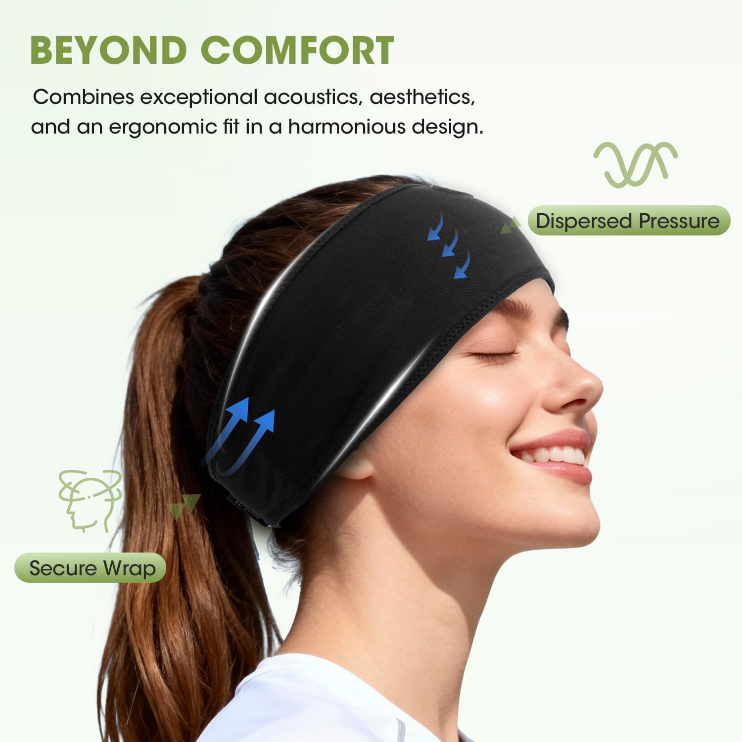 Detalle de LC-dolida Schlafkopfhörer Bluetooth Stirnband aus Bambusfaser mit Lautsprechern