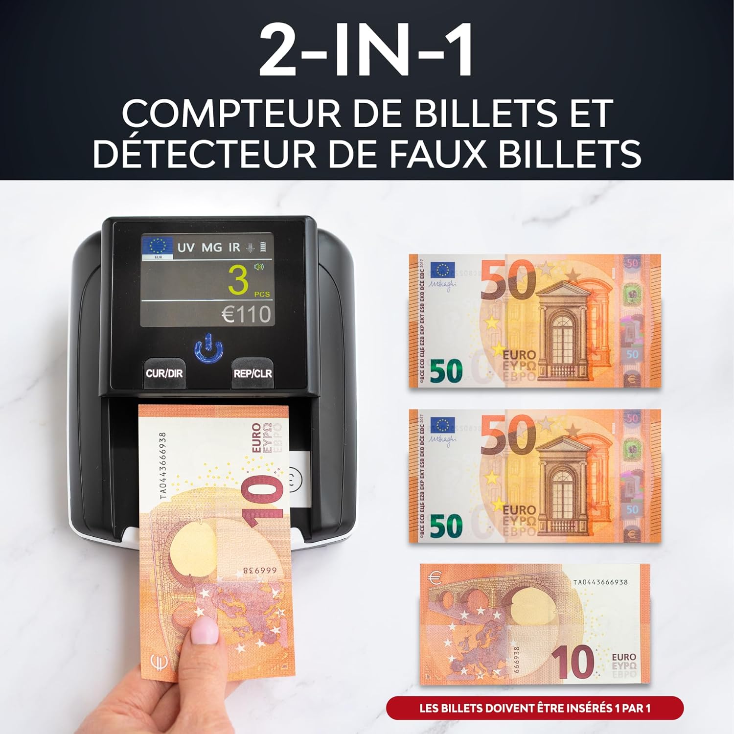 Thumbnail 3 de Détecteur Faux Billet UV/MG/IR portable
