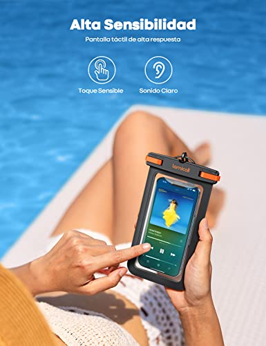 Detalle de Lamicall Funda Impermeable para Móvil (2 Unidades) IPX8 – Bolsa estanca con cuerda desmontable
