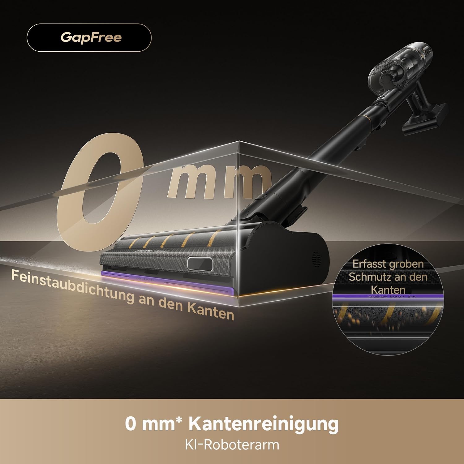 Detalle 2 de Dreame V20 Pro-A Kabelloser Staubsauger – leistungsstarke Edge-Reinigung, 90 Min Laufzeit und 99,99% Filtration