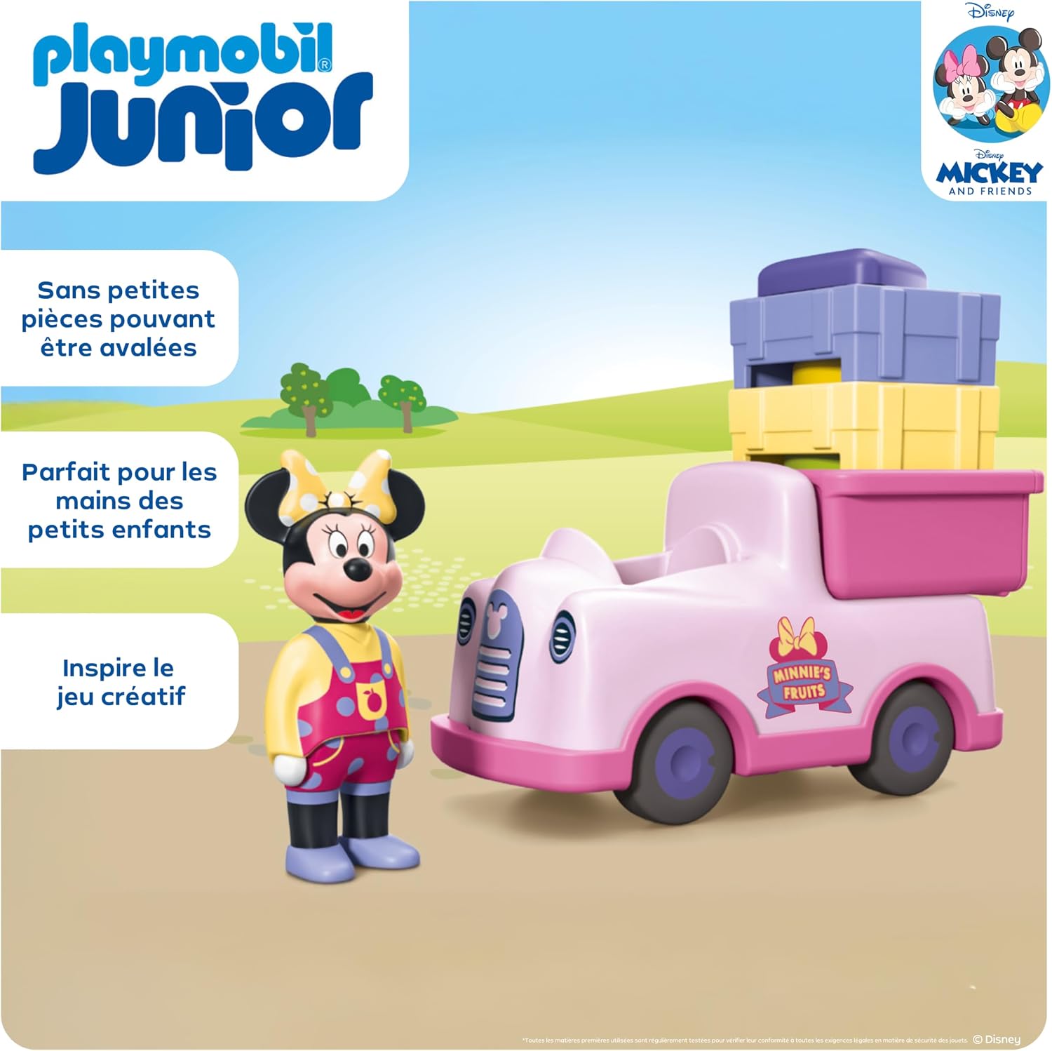 Detalle de Playmobil Junior & Disney Minnie Mouse – Camion de Fruits avec Jeu de Tri (71770)