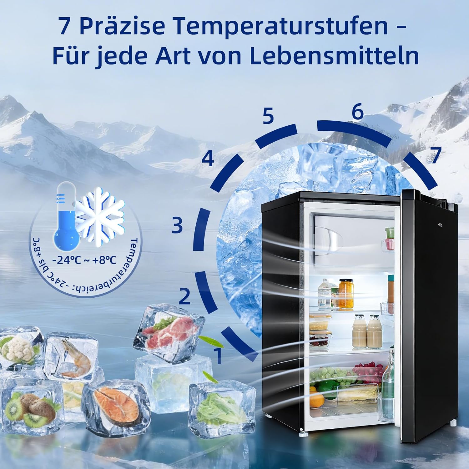 Thumbnail 6 de CHiQ Kühlschrank mit Gefrierfach (-24℃), 107 L, 85 cm Höhe – kompakte Kühlung mit separatem Gefrierfach