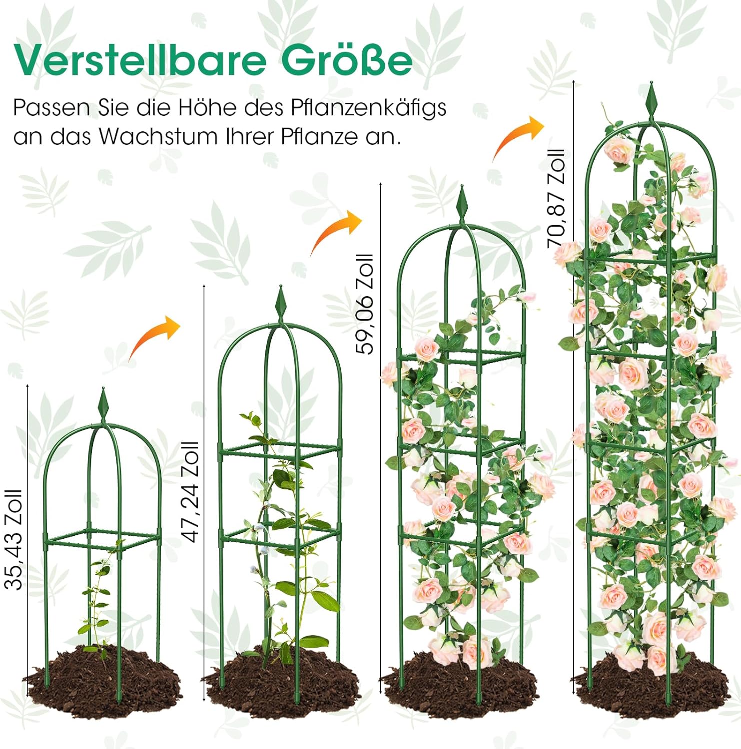 Thumbnail 1 de MQHUAYU support plantes grimpantes 171 cm