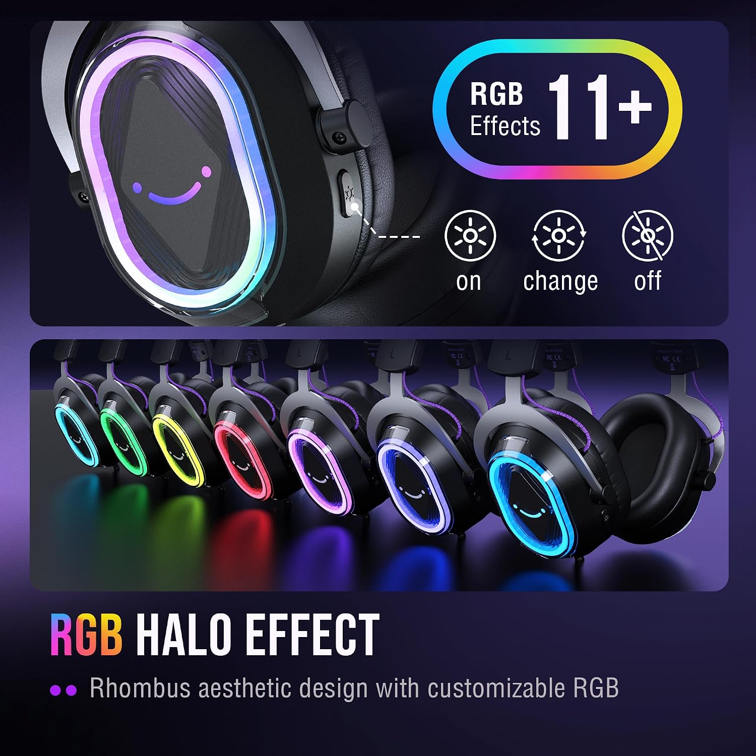 Detalle de FIFINE H13BP Wired USB Gaming Headset with 7.1 Surround and RGB