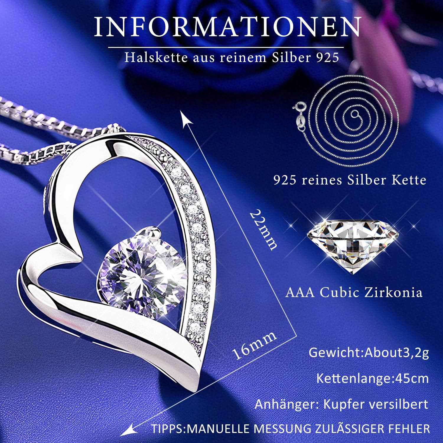 Detalle 2 de SWEETIME Infinity Rosen Blaue Rosen Geschenkbox 3–5 Jahre