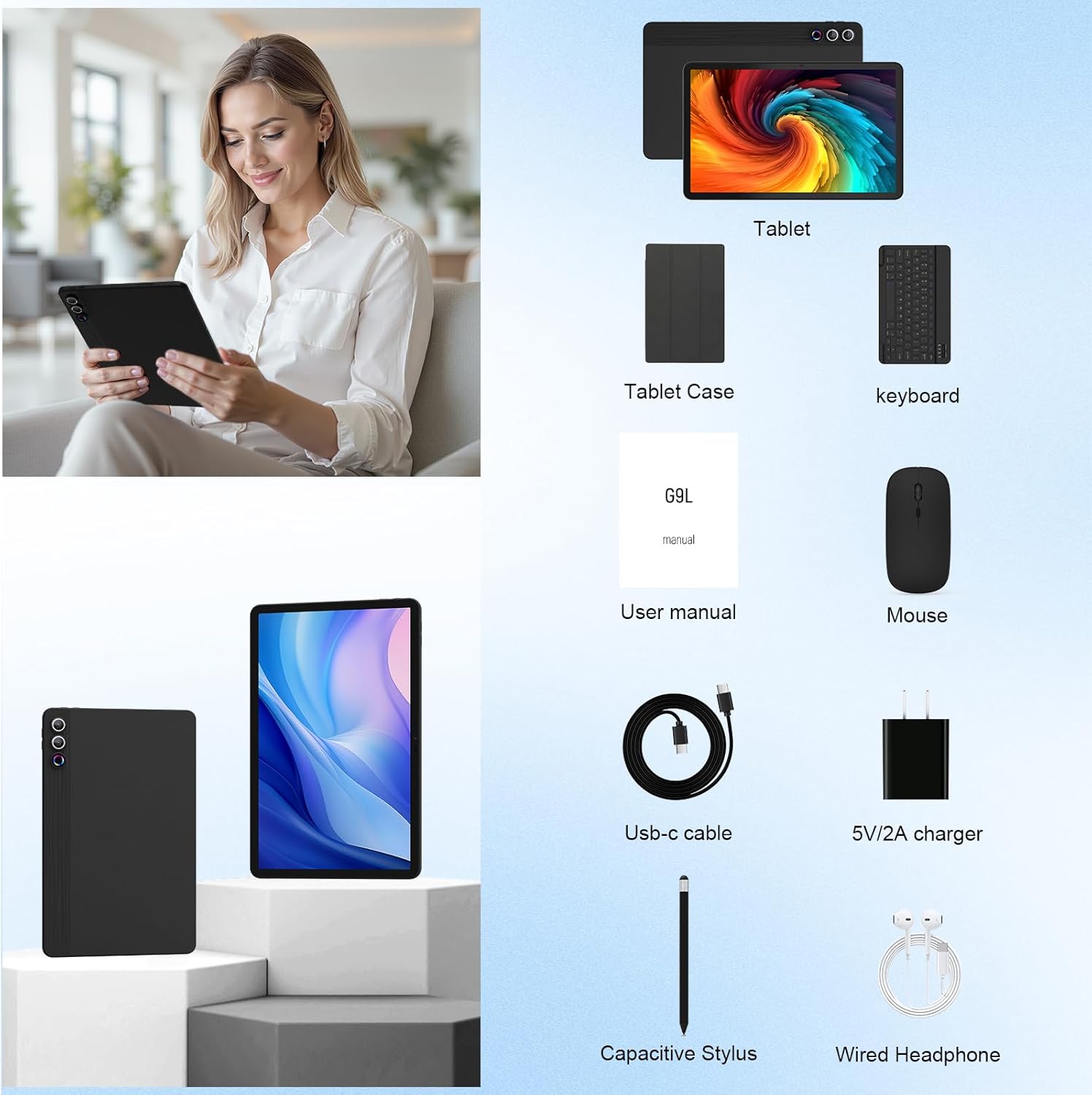 Thumbnail 6 de MUISOO 11.5-inch Android 15 Tablet (Octa-Core, 30GB RAM/128GB ROM, 5G WiFi 6) with Keyboard, Mouse & Case