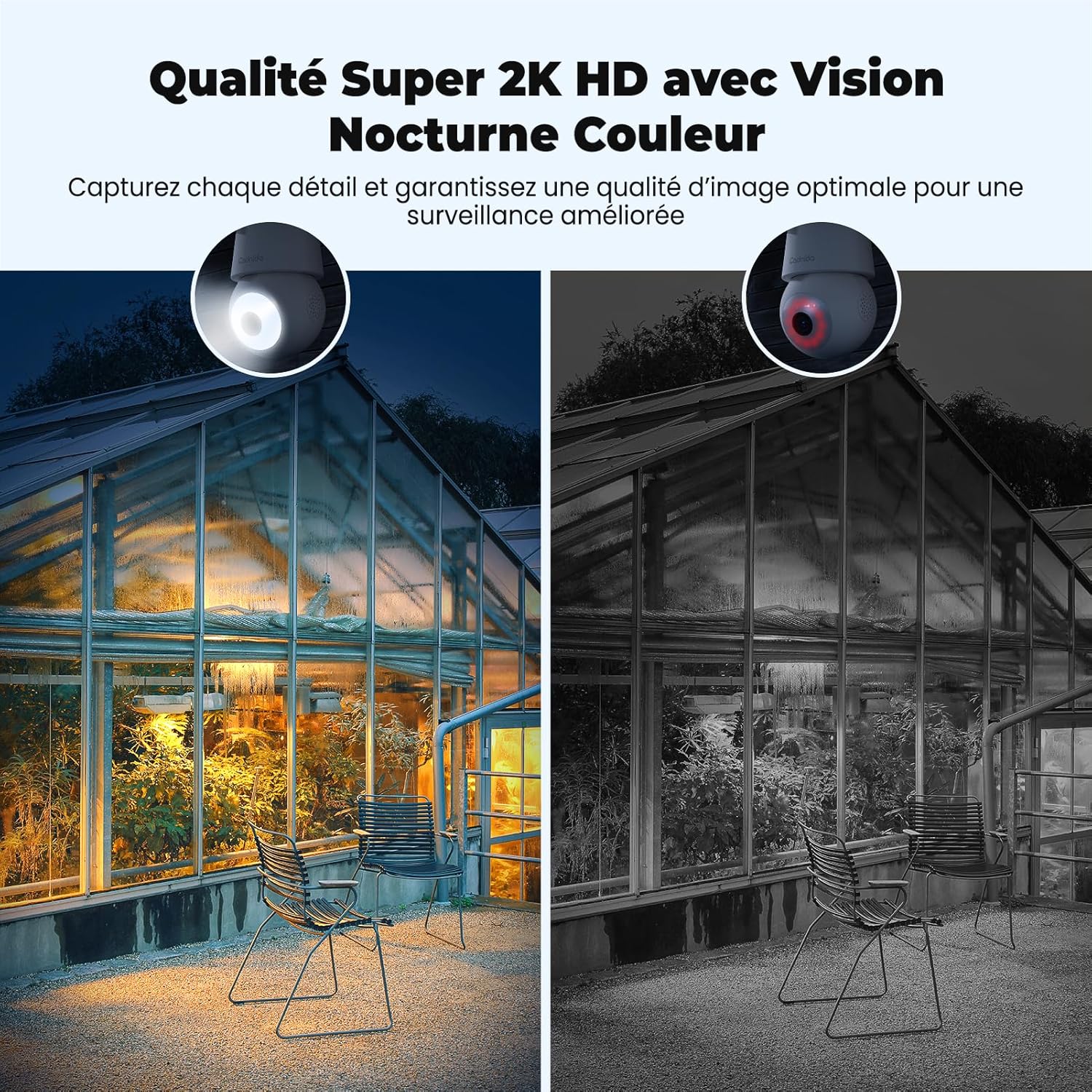 Thumbnail 4 de Codnida Caméra Surveillance WiFi Ampoule E27 — 2K, Vision Nocturne en Couleur, Détection de Mouvement et Audio Bidirectionnel