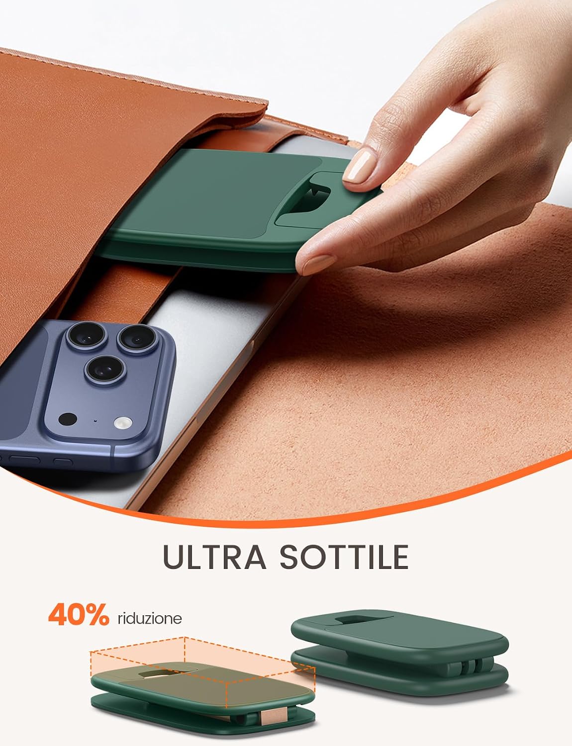 Detalle 2 de Lamicall Supporto Telefono Scrivania Pieghevole – Ultrasottile 15 mm, Base Metallica e Angolazione Regolabile