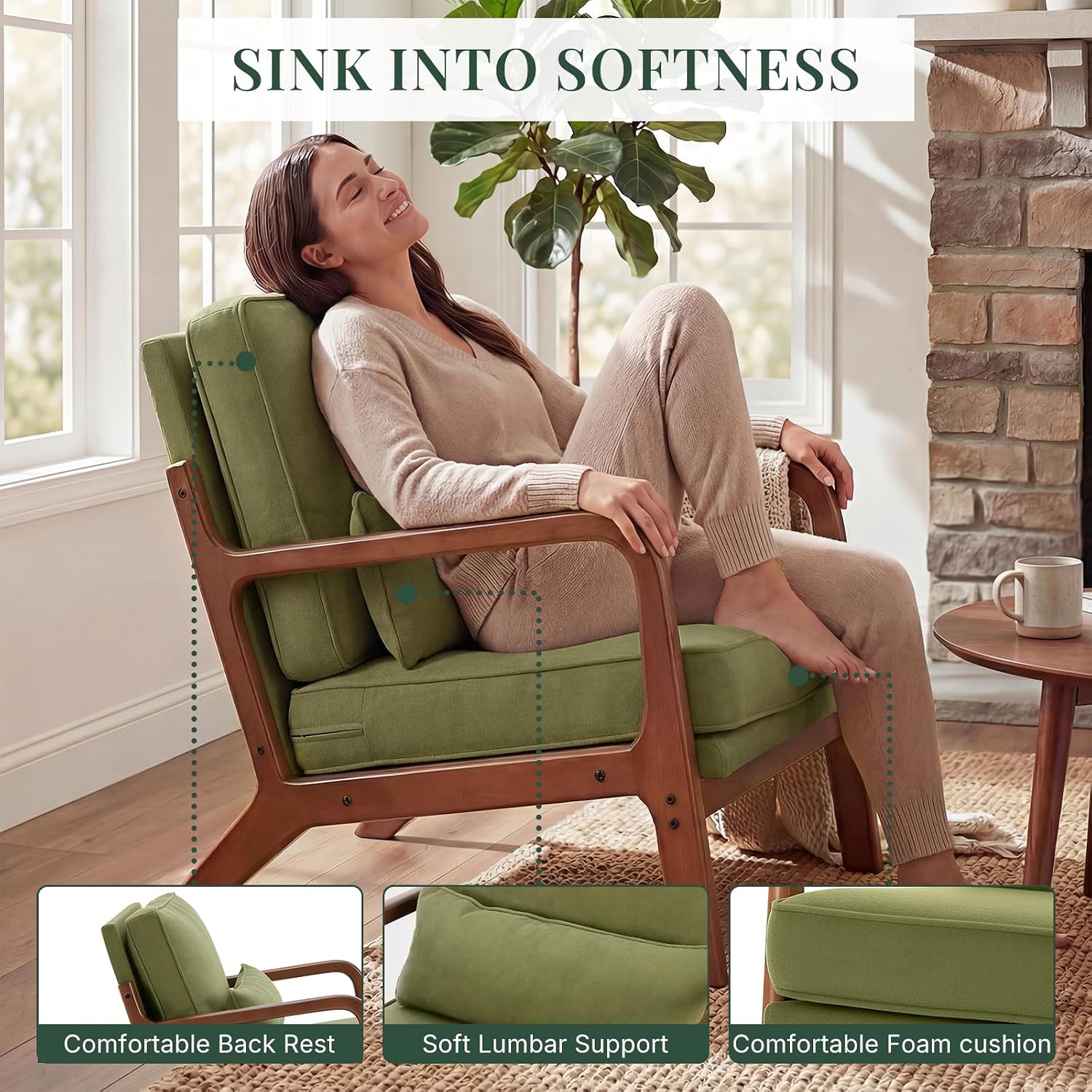 Detalle 2 de DUMOS Accent Chair, 16-Inch Seat Height