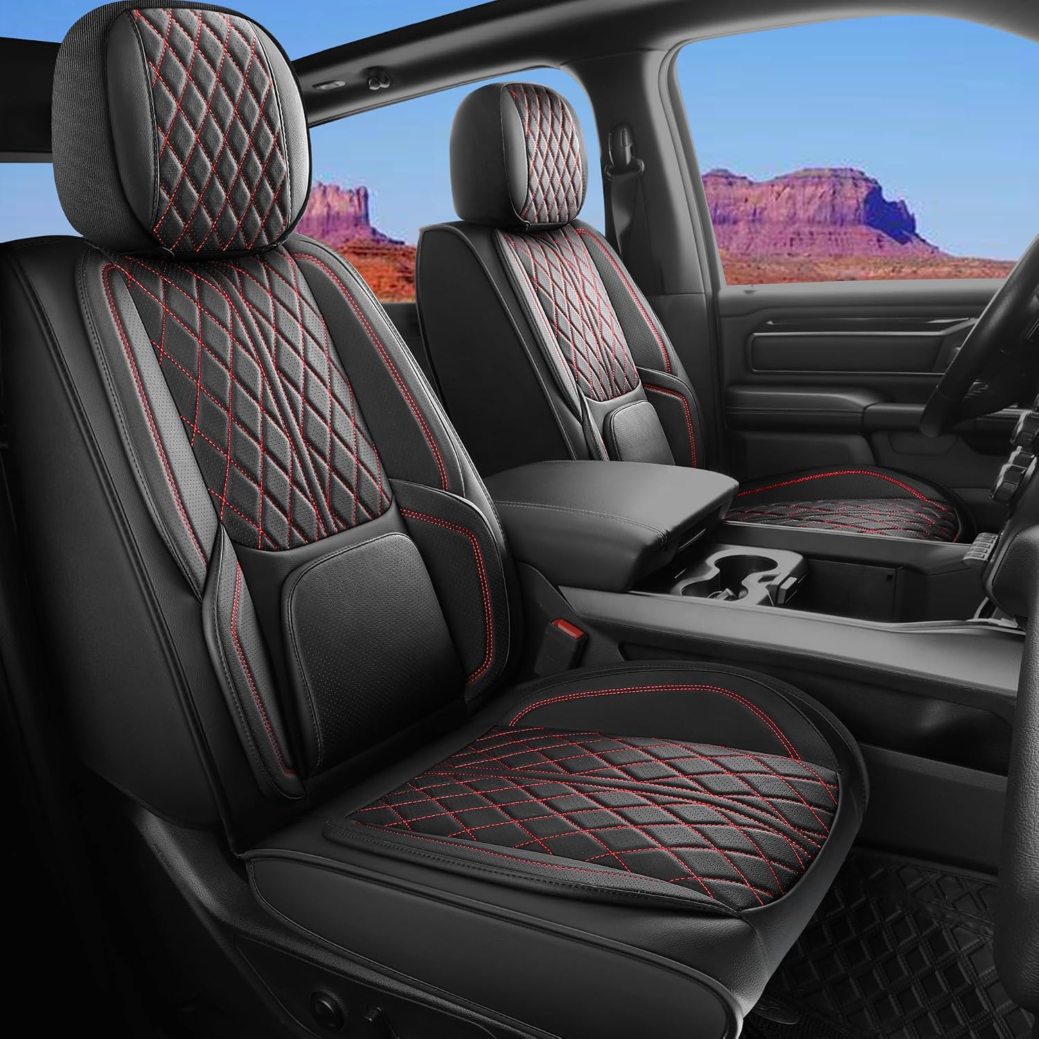 Detalle de DuDuWang Car Seat Covers, Faux Leather