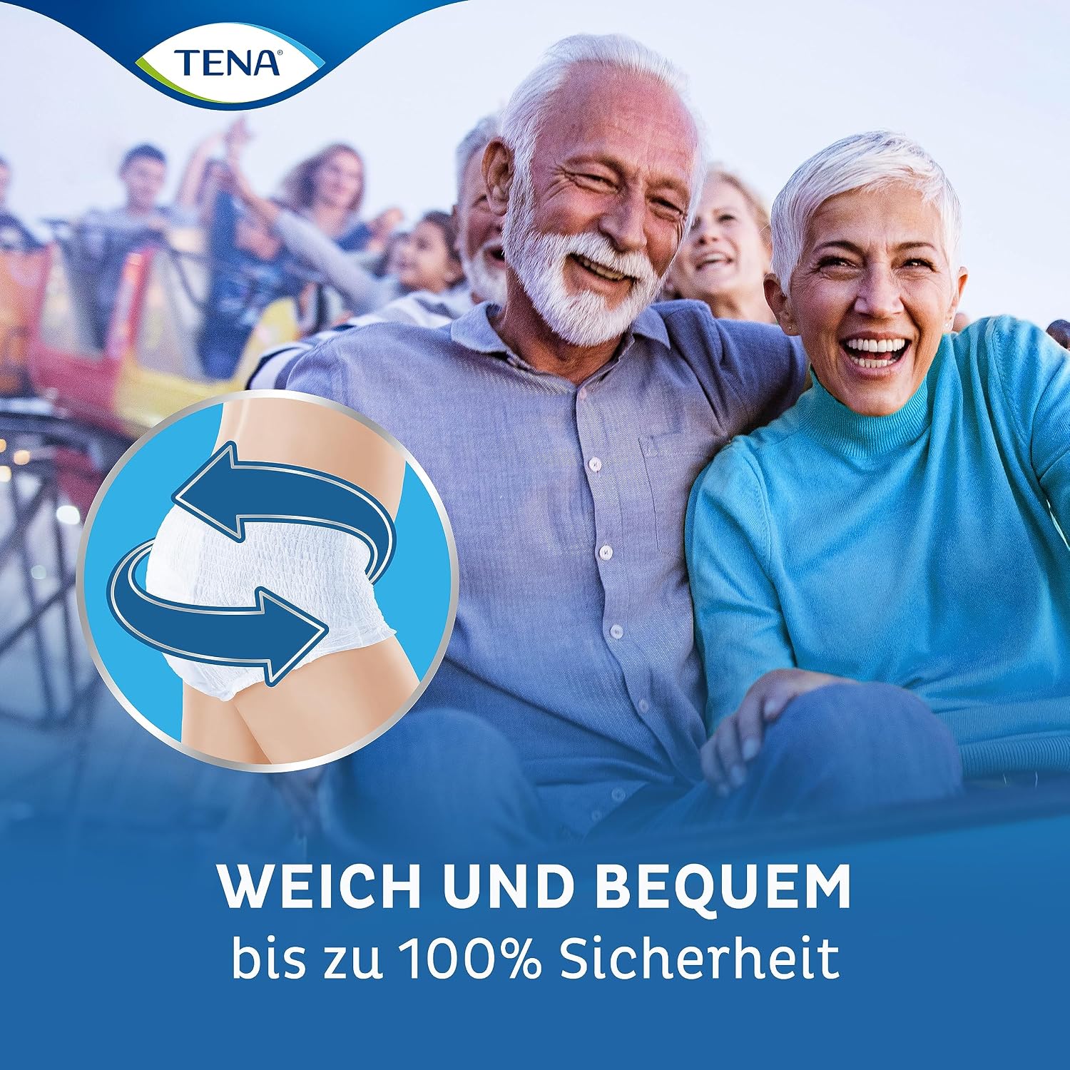 Detalle de TENA Pants Plus Unisex Inkontinenzslips, 56 Stück im Monatspaket (4 x 14 Stück), Größe M