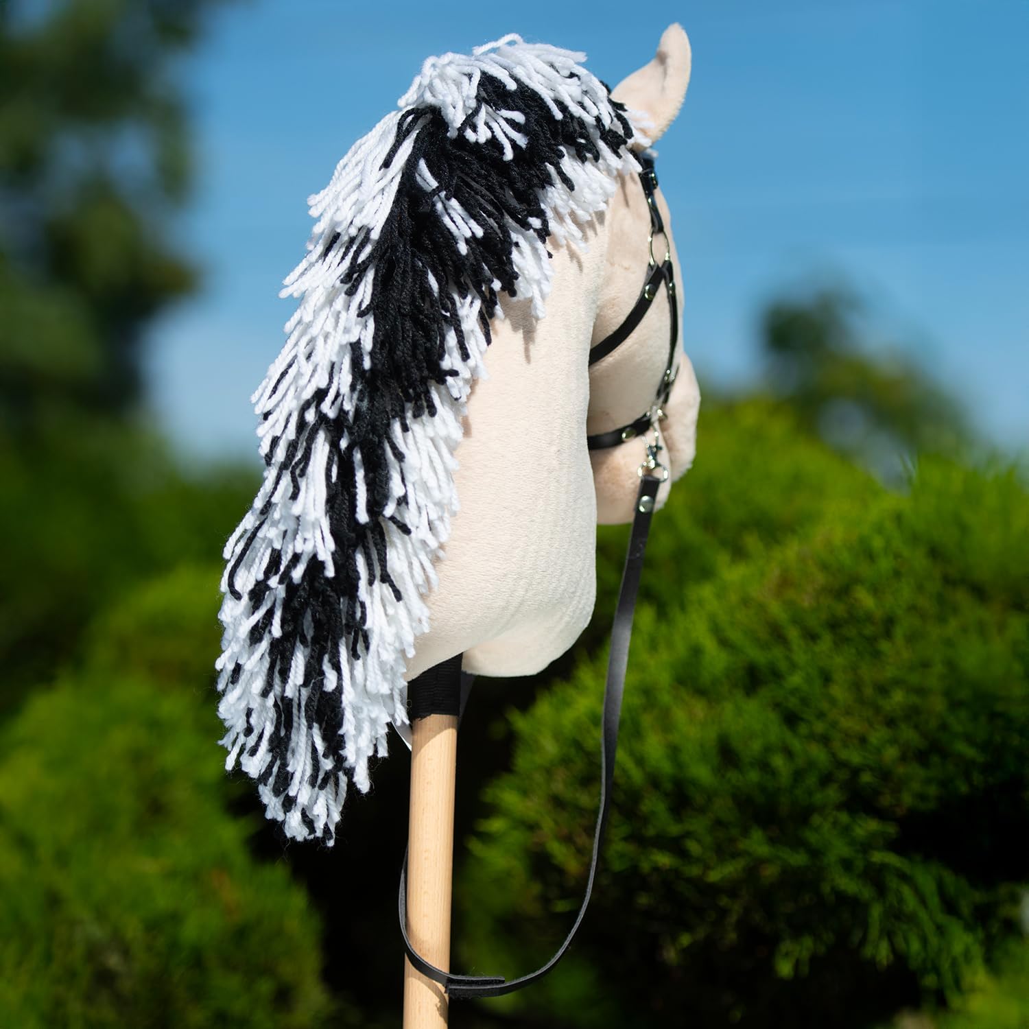 Detalle de Hobby Horse Noir A3 Pur Sang – Ensemble complet avec filet, mors et rênes