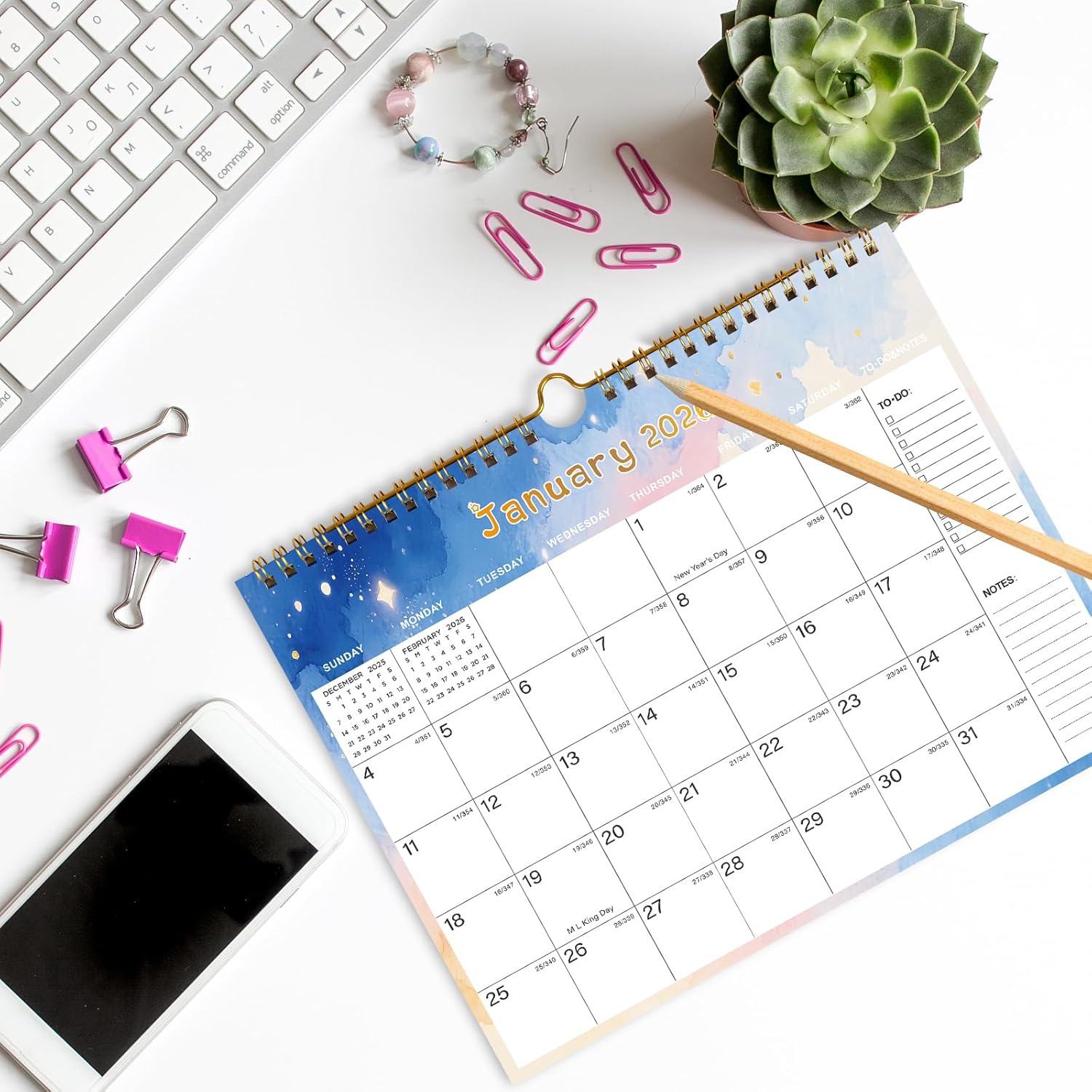 Thumbnail 3 de 2026-2027 Wall Calendar 18-Month Large Ruled Blocks 📅