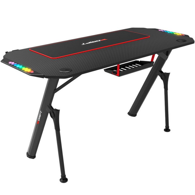Detalle de Drift DZ175: Mesa Gaming RGB en fibra de carbono, ¿vale la pena para tu setup?