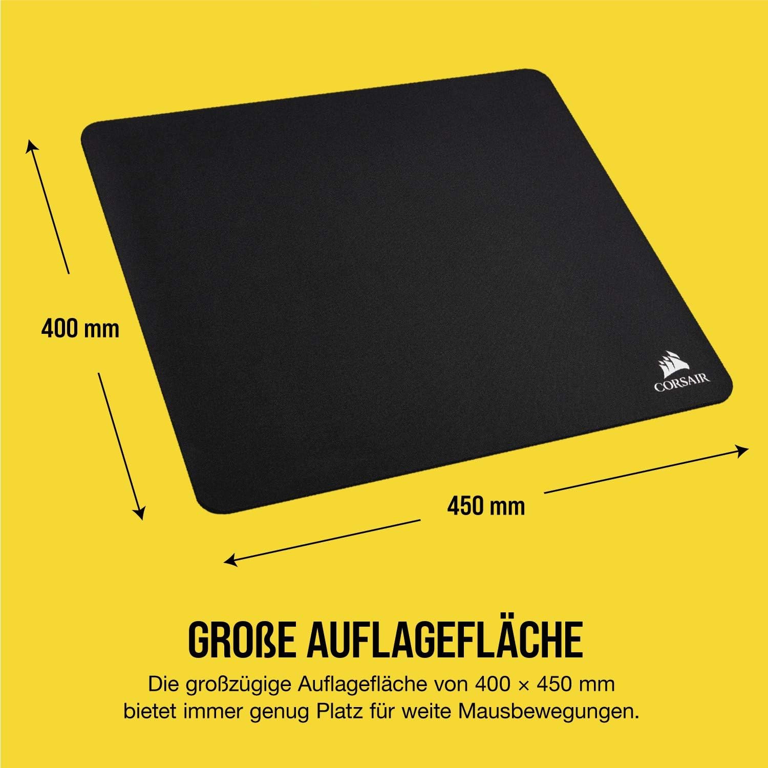 Detalle de Corsair MM250 Champion Series X-Large Premium Gaming-Mauspad (MM250) – 450×400 mm, 5 mm Komfort, Anti-Fray