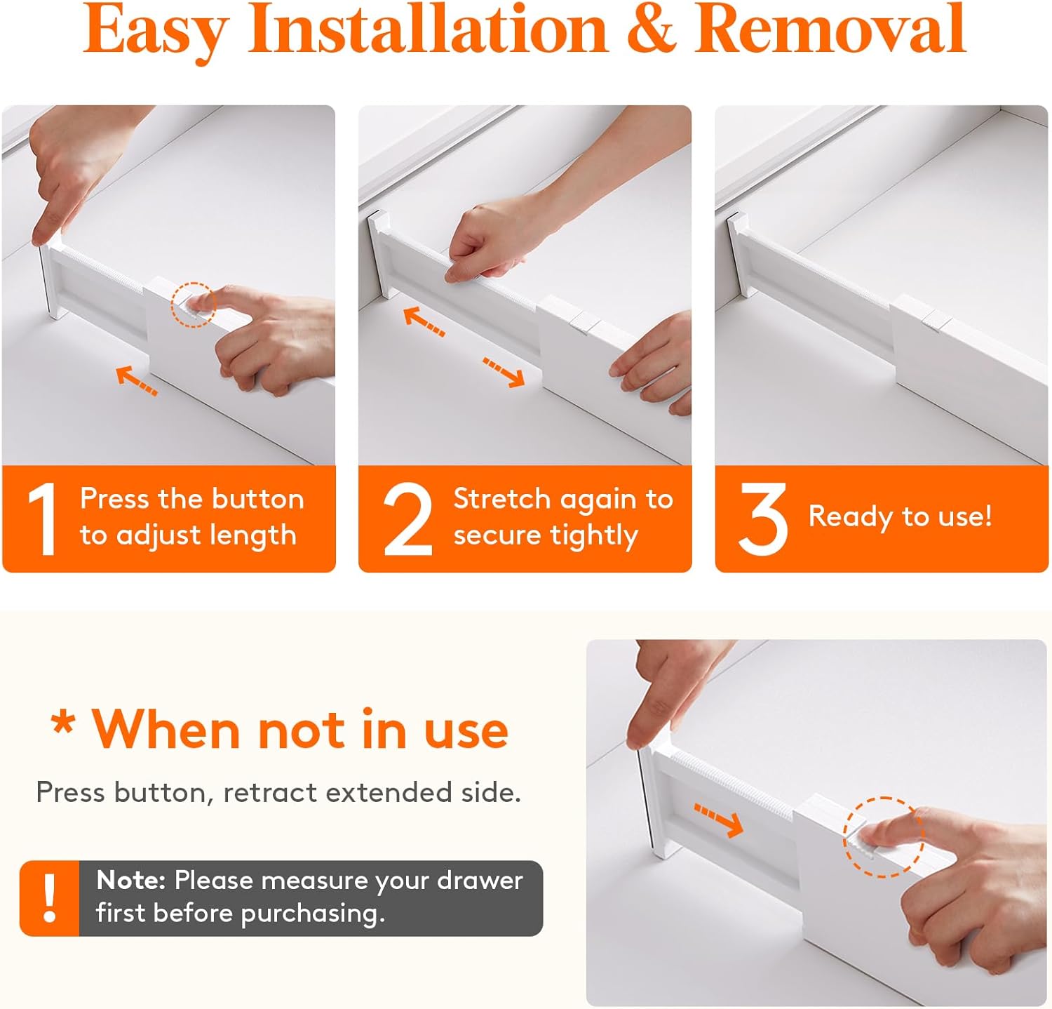 Thumbnail 4 de Lifewit 5 Pack Drawer Dividers 4" High 🗄️