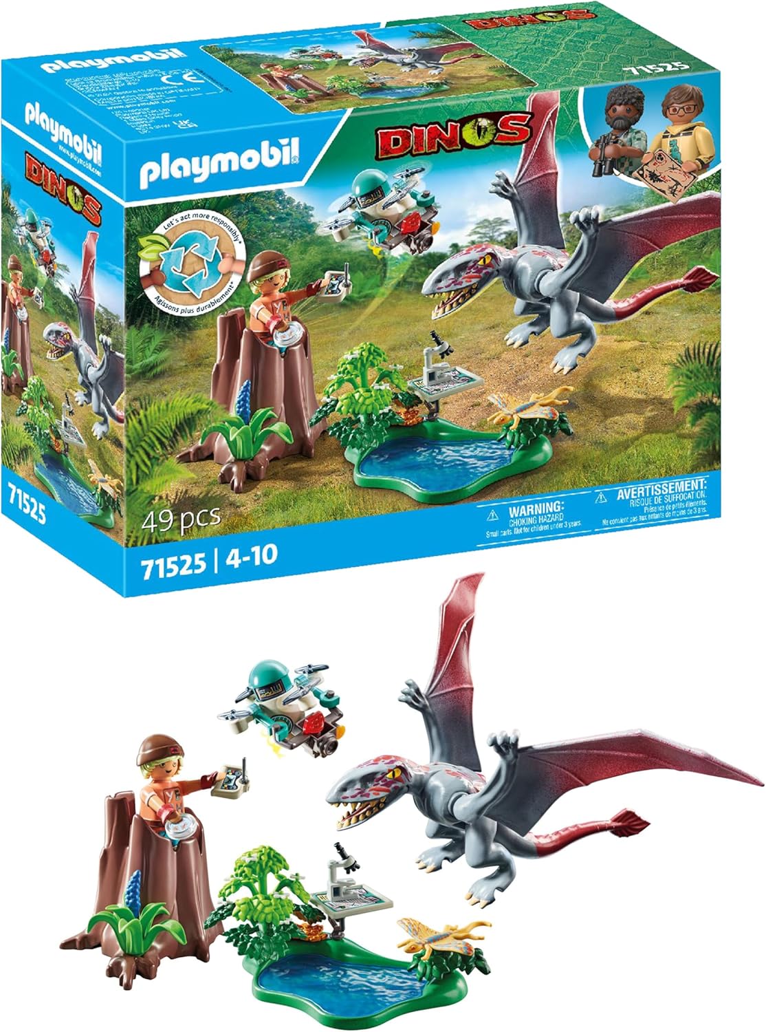 Thumbnail 6 de PLAYMOBIL Dinos 71819 Brachiosaurus-Begegnung mit Luftkissenboot (Dino-Spielset für Kinder ab 4 Jahren)
