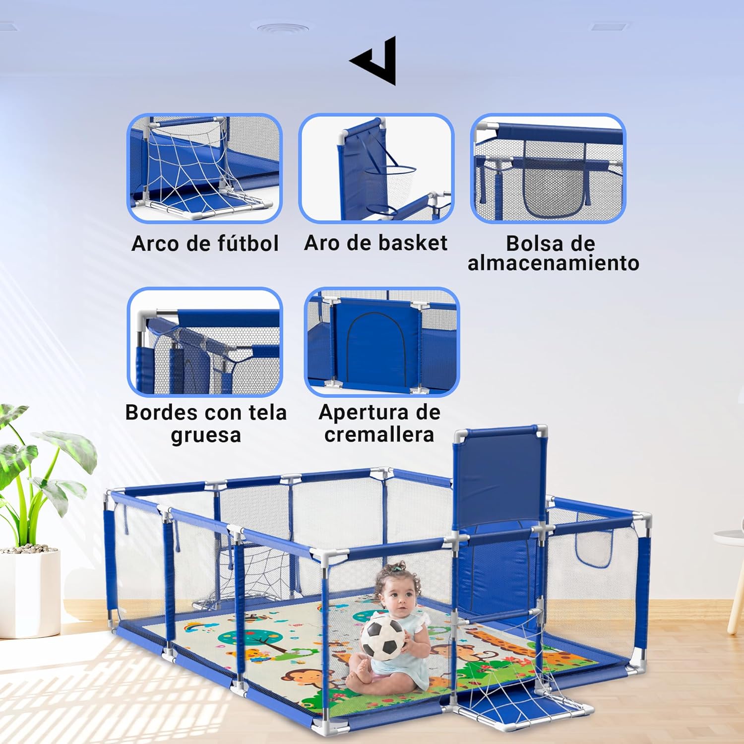 Thumbnail 2 de JUPPLIES Parque Infantil Bebé 180x120 cm
