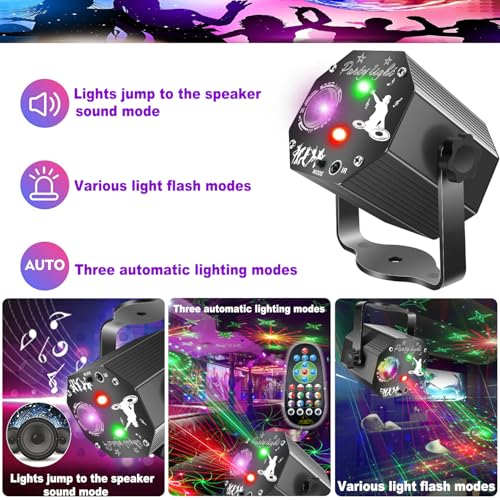 Thumbnail 1 de WINSAFE Disco Party Lights: 72 Pattern Sound Activated DJ Strobe Lights for Home Parties