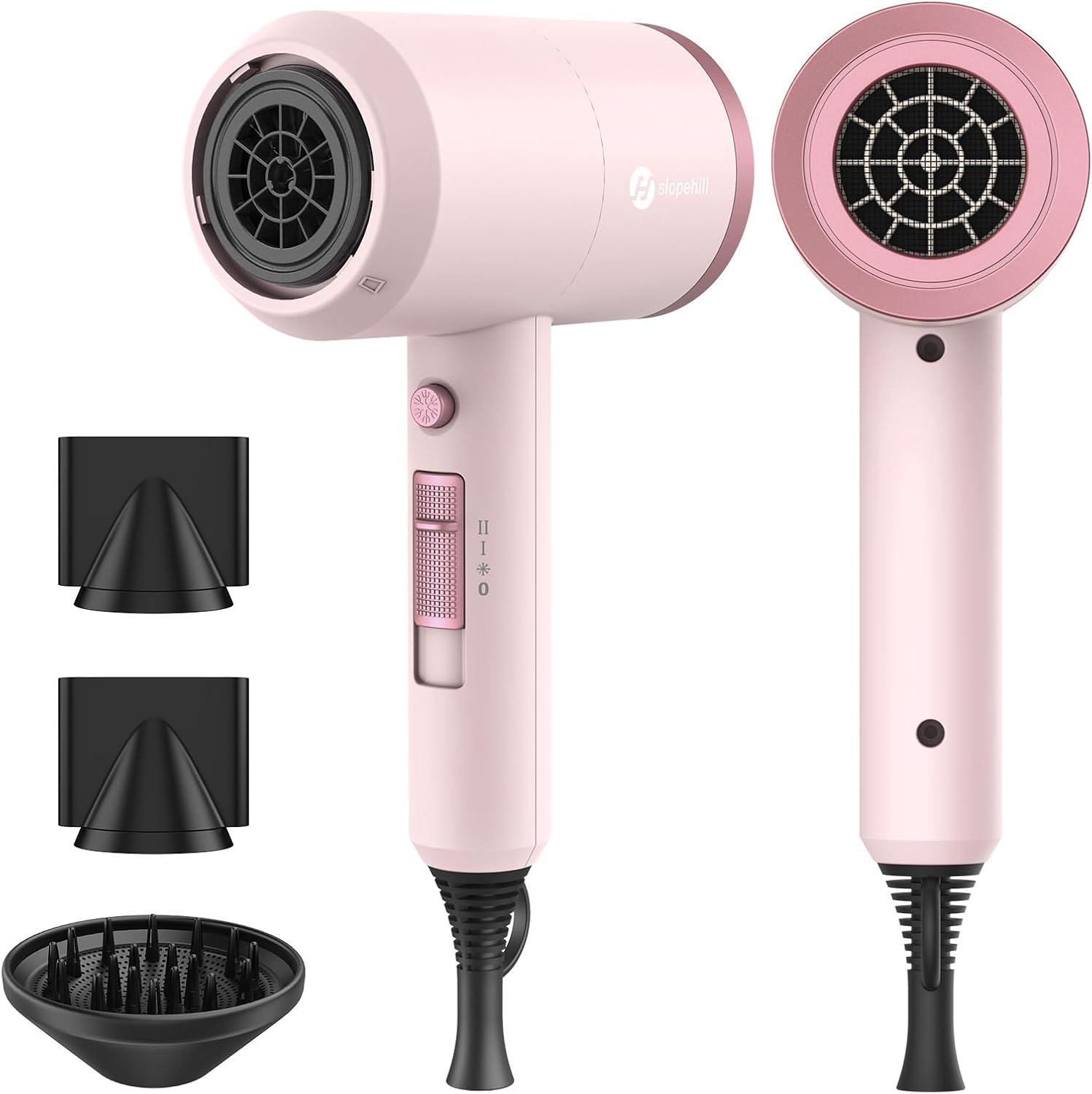 Detalle de Slopehill Professional Ionic Hair Dryer (1800W) with 2 Concentrator Nozzles + Diffuser