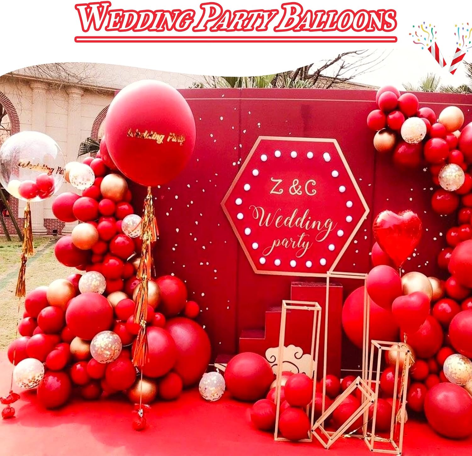 Thumbnail 6 de KAWKALSH-003 Red Latex Balloon Arch Kit, 111 Pieces in Three Sizes