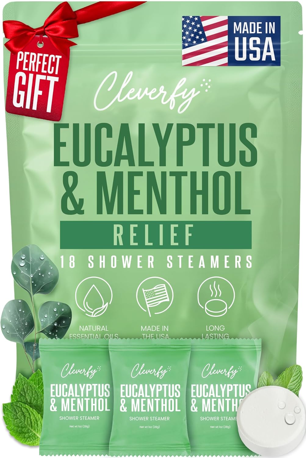 Detalle de Cleverfy Eucalyptus 18 Shower Steamers