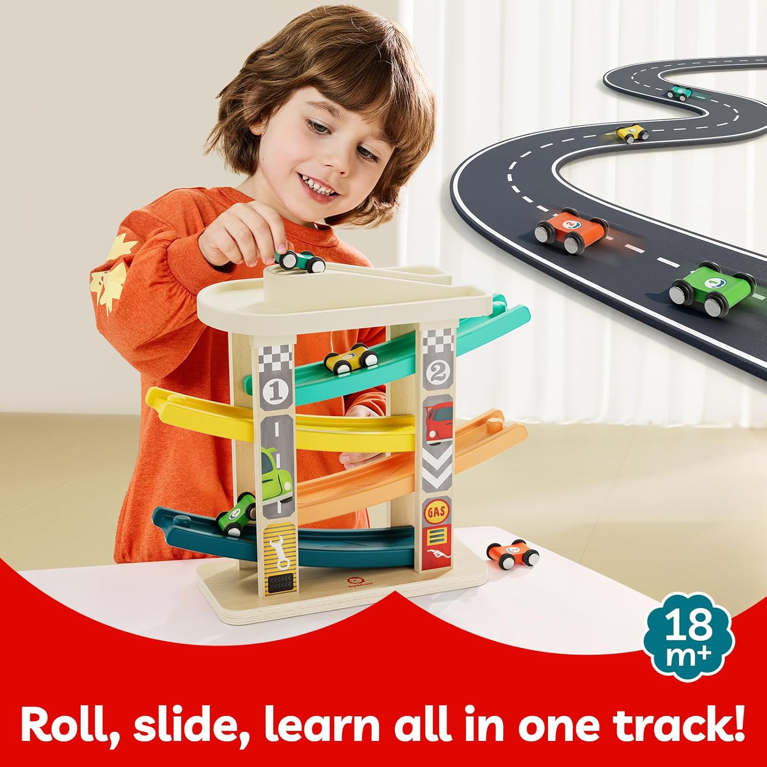 Detalle 2 de TOP BRIGHT Car Ramp Toys with 4 Cars