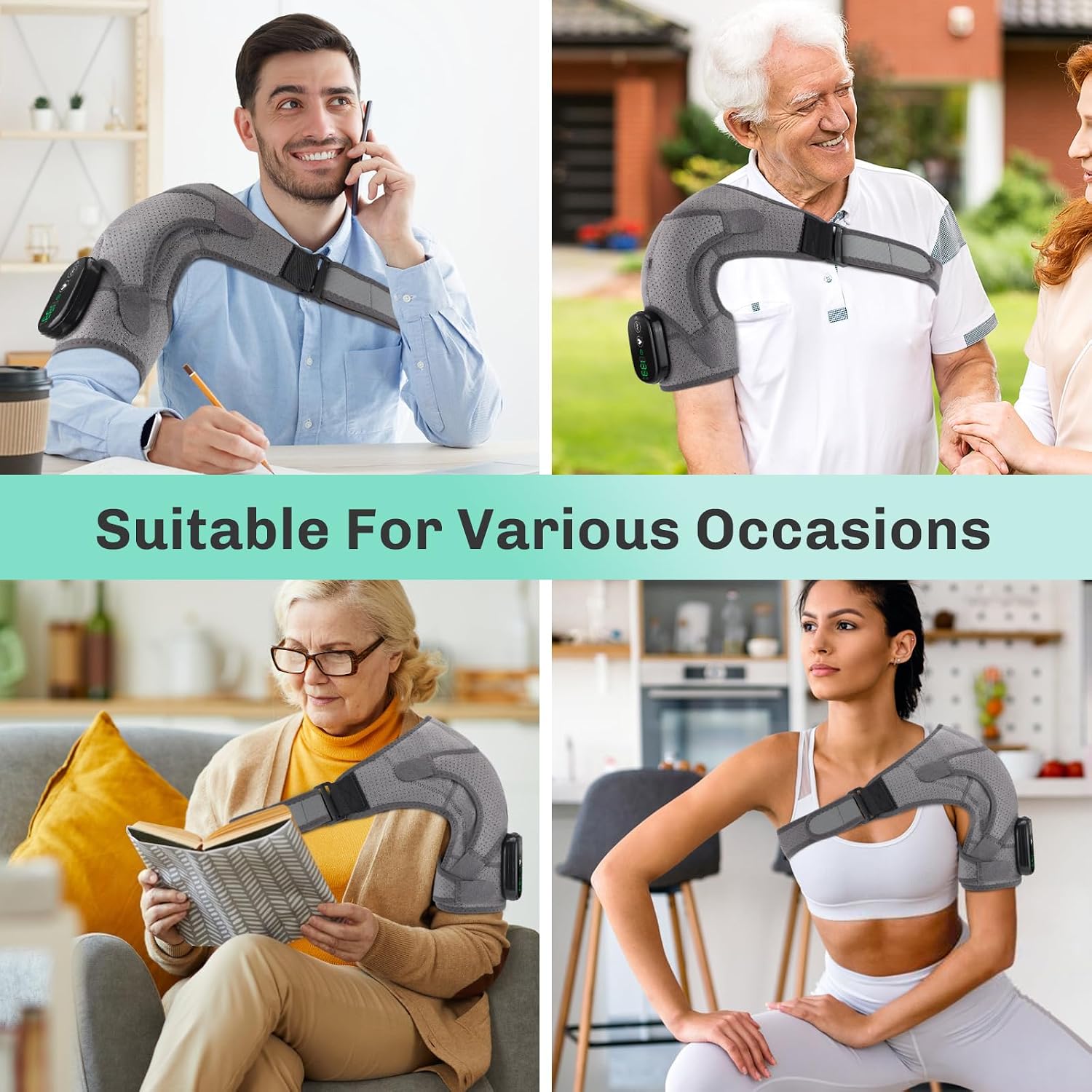 Detalle de Cordless Shoulder Heating Pad with Massage