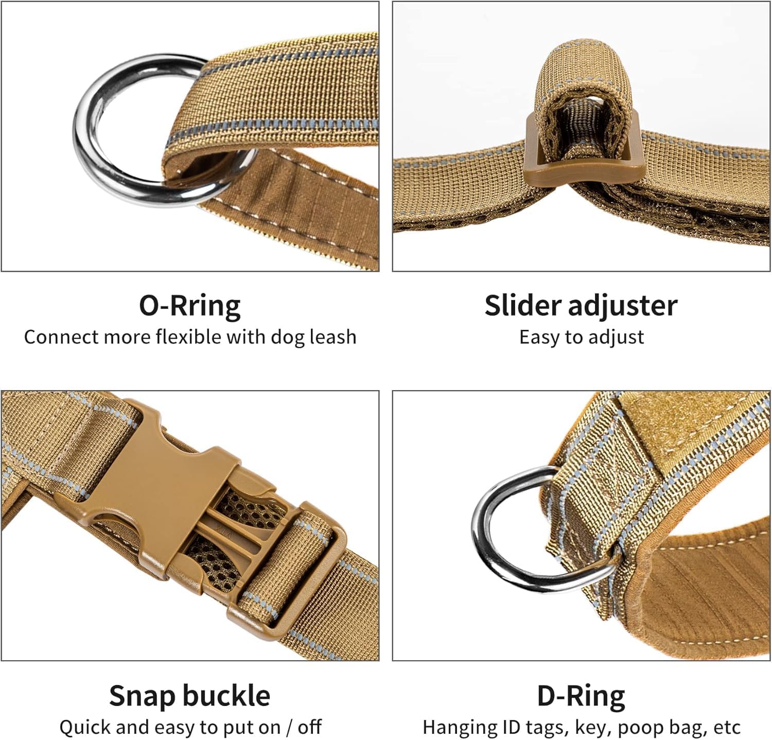 Detalle de Annchwool No Pull Dog Harness with Soft Padded Handle (XL, Brown)