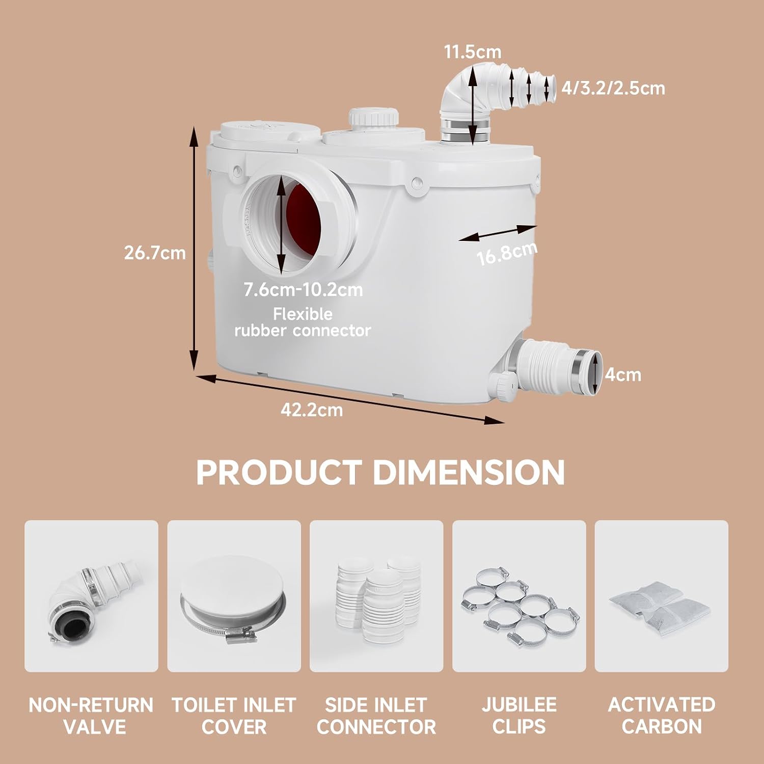 Detalle 2 de Pompa trituratore per WC 500 W, 7 m