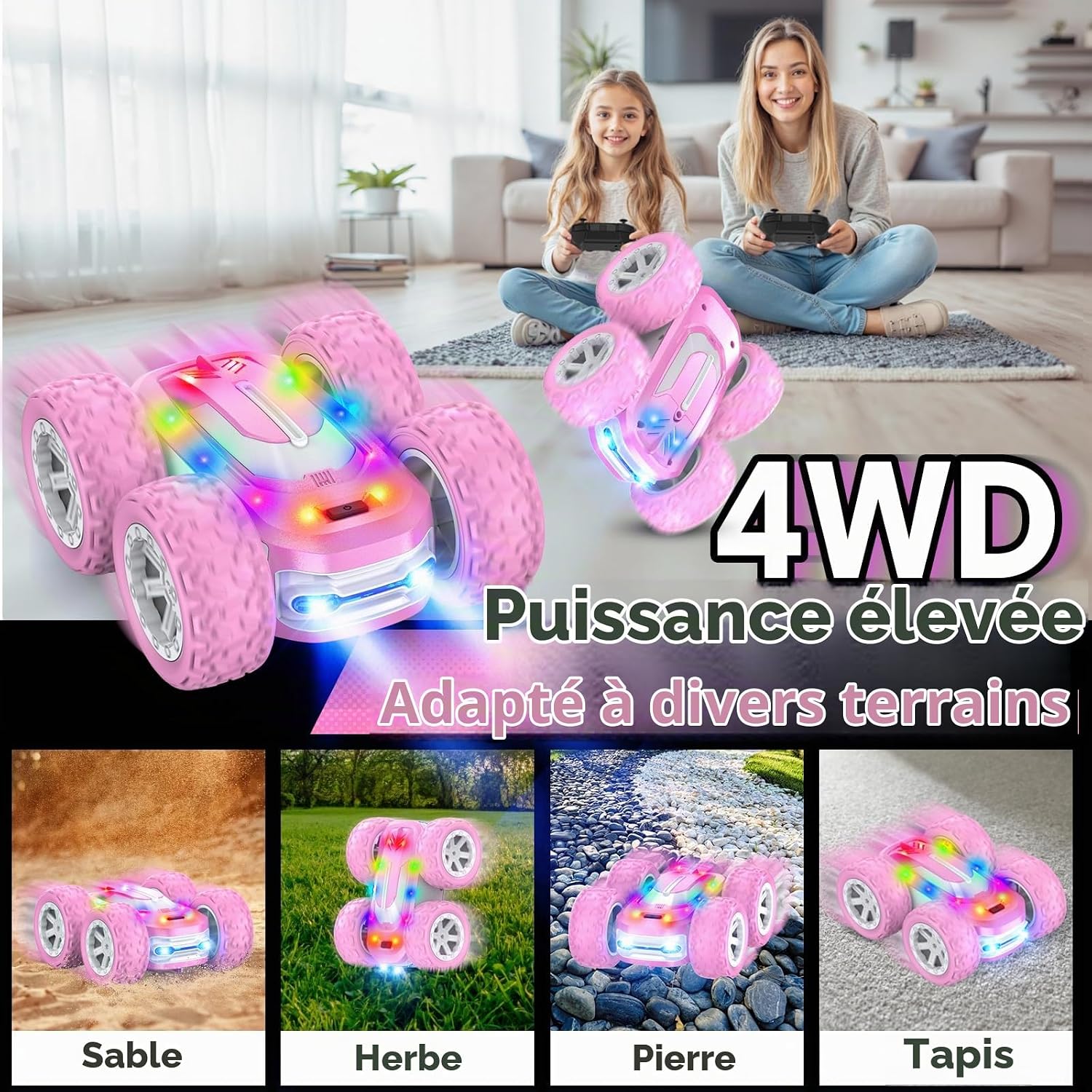 Detalle de Mieryd 1810 op afstand bestuurbare stuntwagen, 4WD en ledverlichting