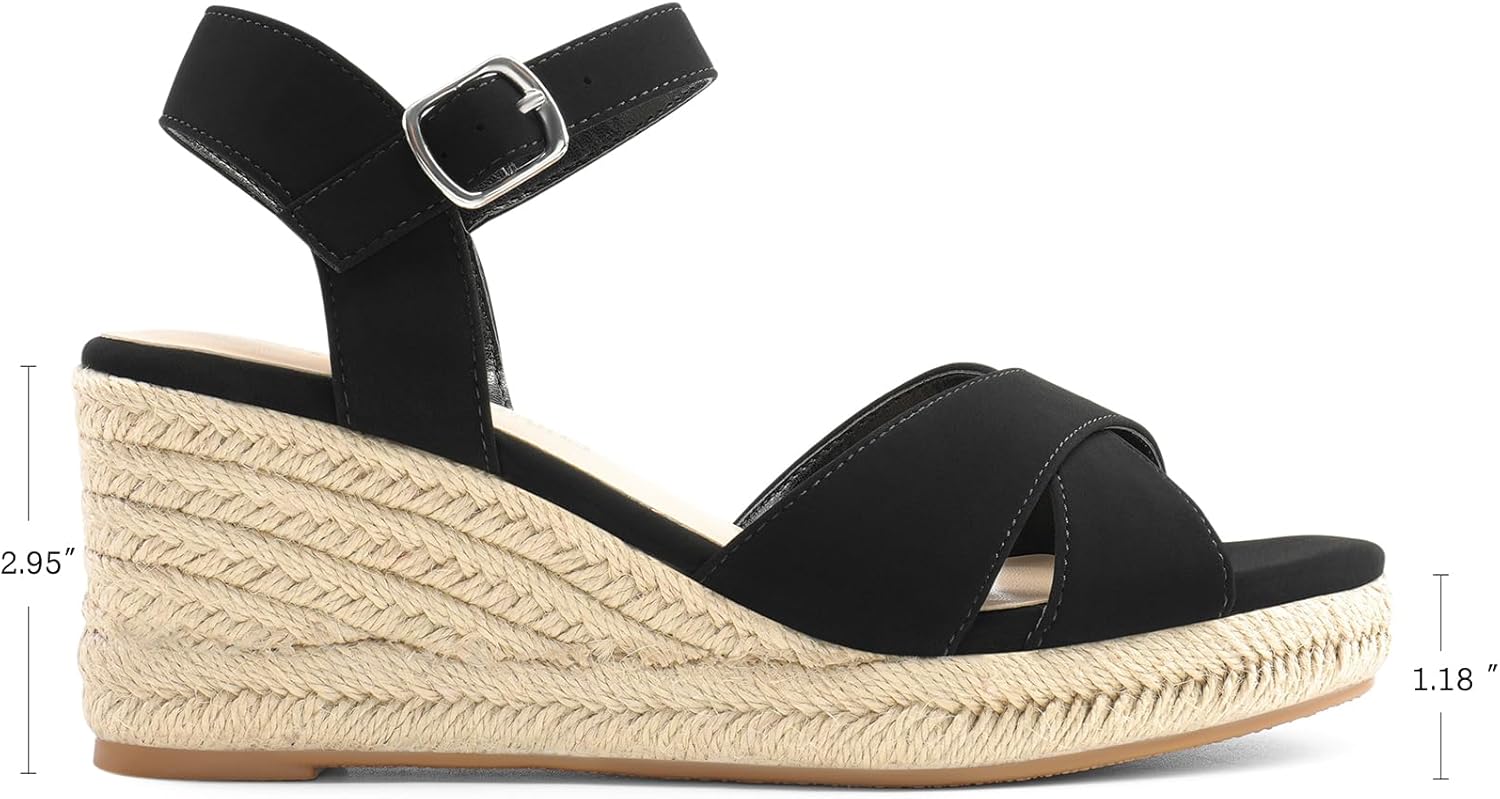 Thumbnail 5 de DREAM PAIRS Espadrille Dressy Wedge Sandals for Women with Adjustable Buckle
