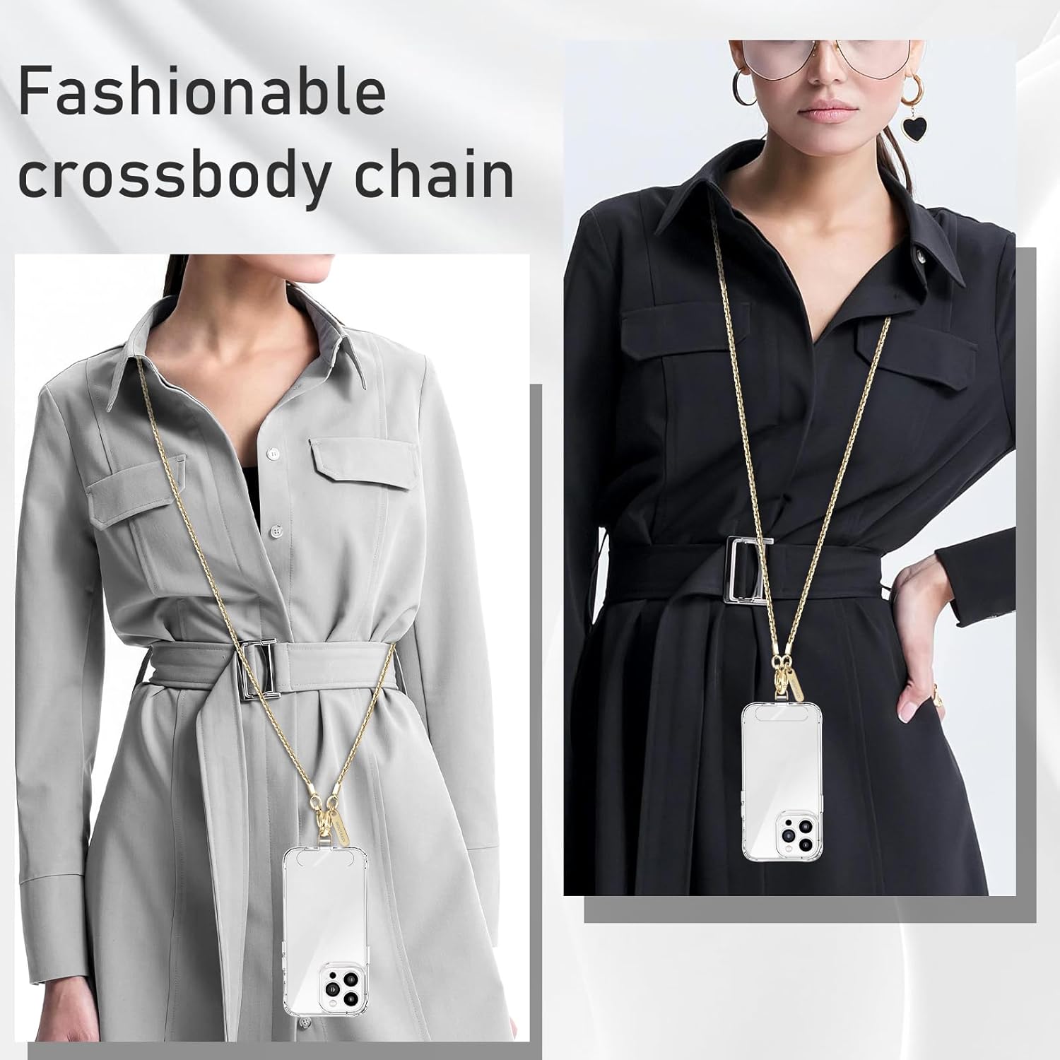 Thumbnail 6 de MOUTAKEY Metal Phone Chain Crossbody Strap with 2 Detachable Tabs