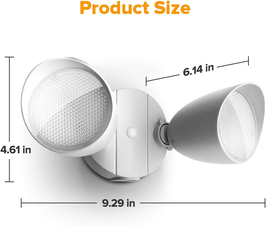 Detalle de LUTEC 6222W Dual-Head LED Floodlight, 3,500 Lumens, 5000K Outdoor