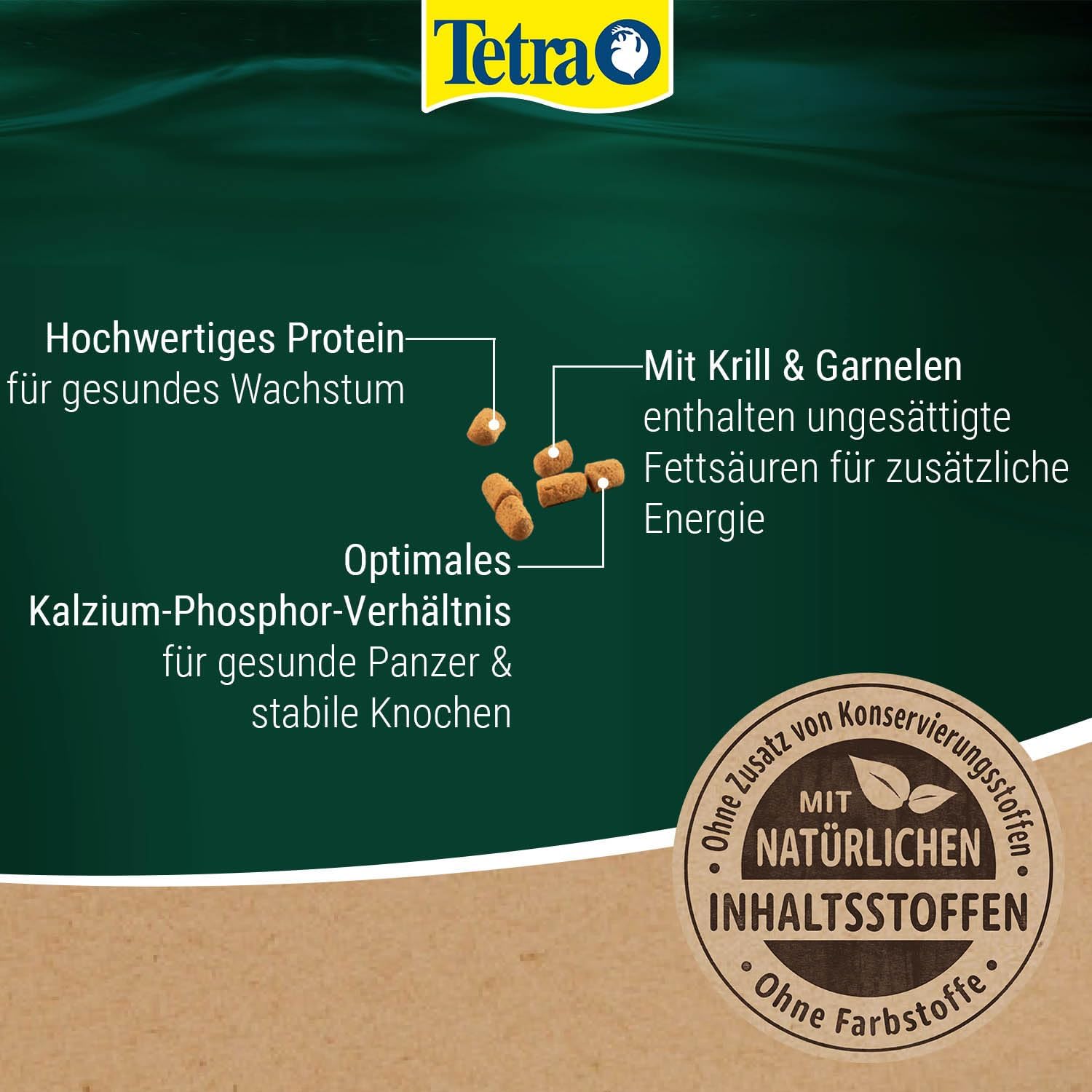 Detalle de Tetra ReptoMin Energy Schildkröten-Futter – hochwertiges Premiumfutter mit Krill & Garnelen, 250 ml Dose