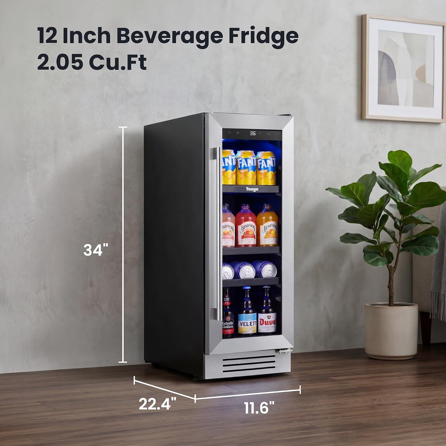 Detalle 2 de Yeego Beverage Refrigerator, 12-Inch