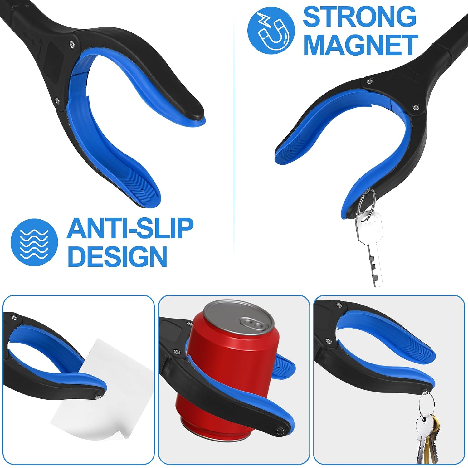 Detalle 2 de Tottist 32-Inch Commercial Trash Grabbers, 6-Pack, Folding with Non-Slip Grip