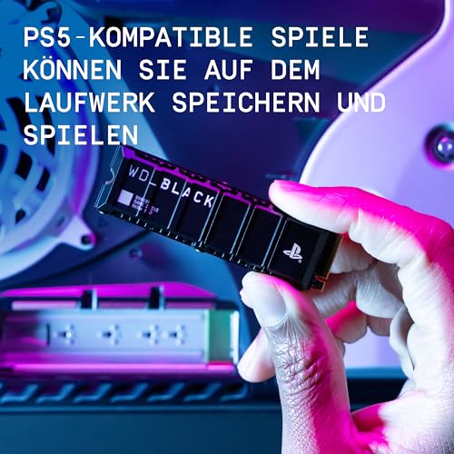 Detalle de WD_BLACK SN850P 2 TB – Offiziell lizenziert für PS5, NVMe M.2 SSD mit Kühlkörper