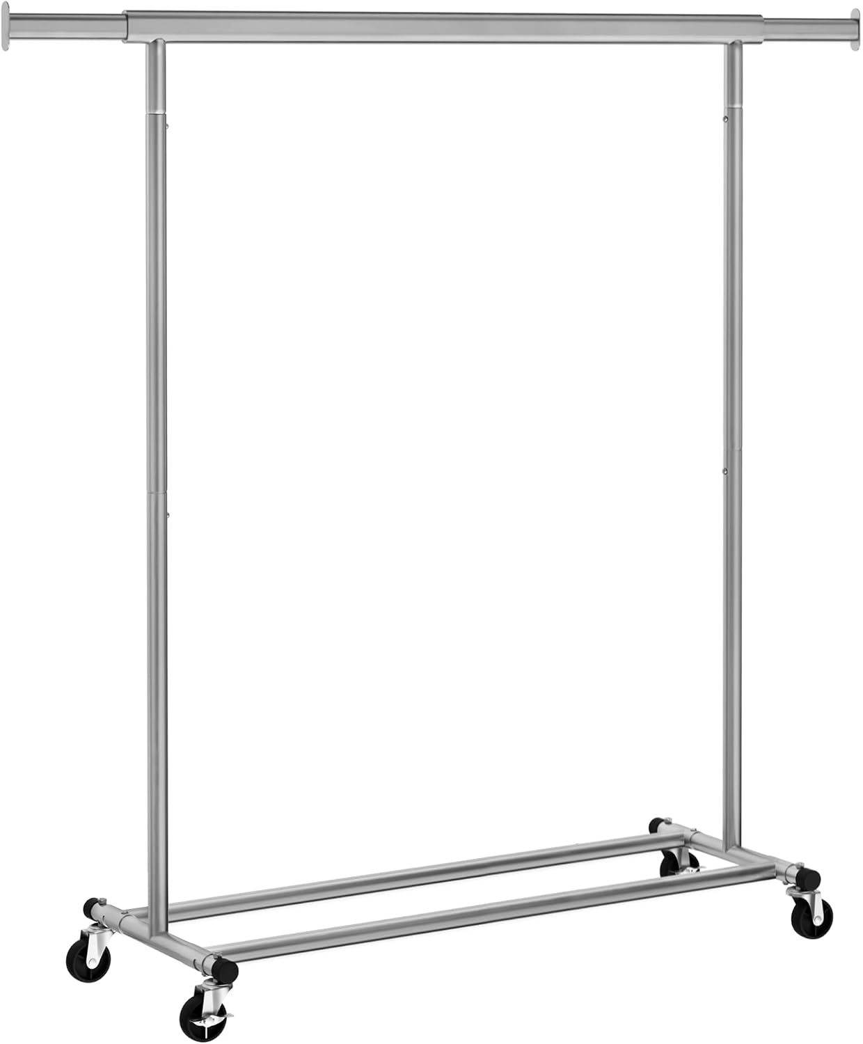 Detalle de SONGMICS PATAYE HSR013G01 uitschuifbaar kledingrek op wielen, duifgrijs