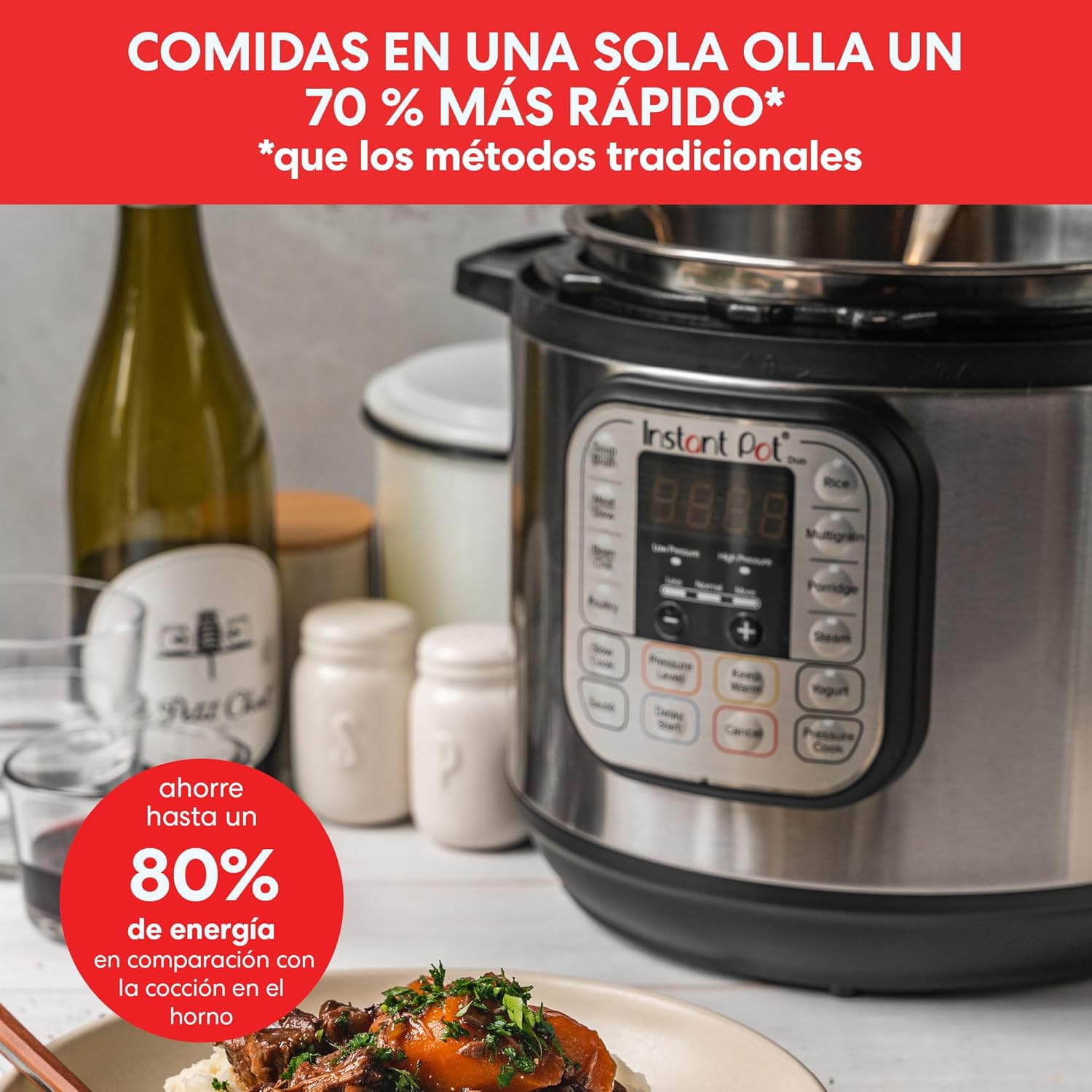 Detalle 1 de Instant Pot Duo 7 en 1: Olla a Presión Multifuncional 🍲