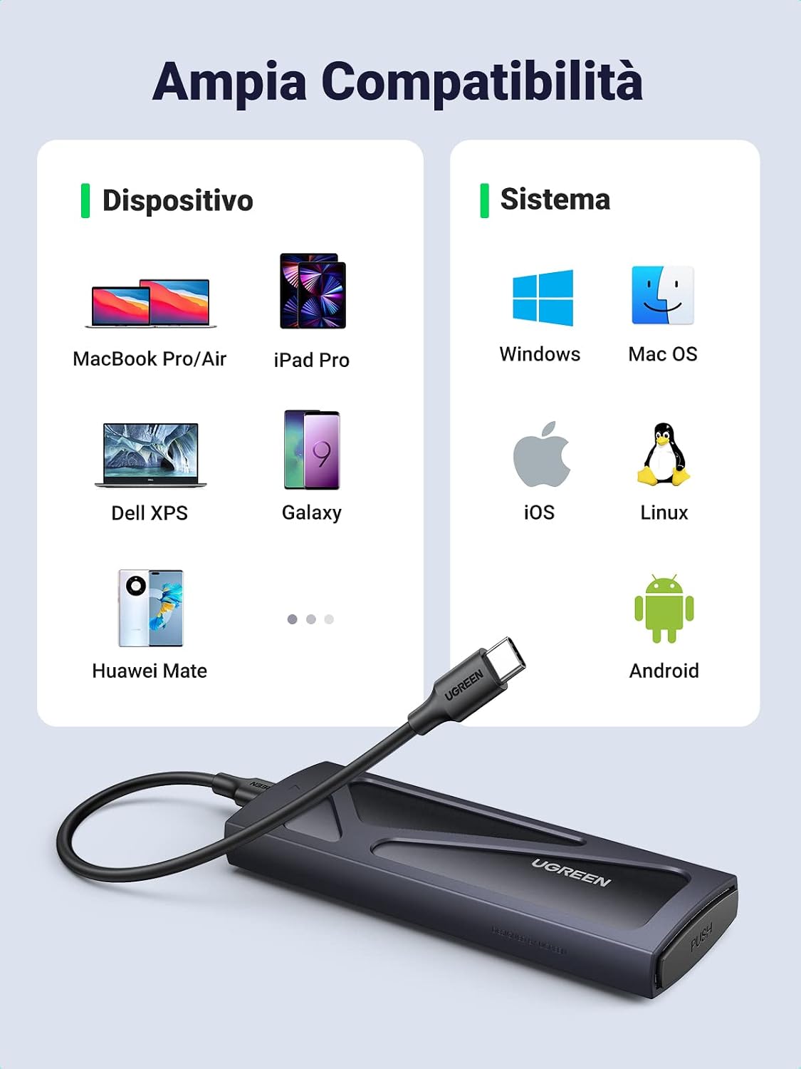 Detalle 2 de UGREEN Case SSD NVMe USB 3.2 10Gbps