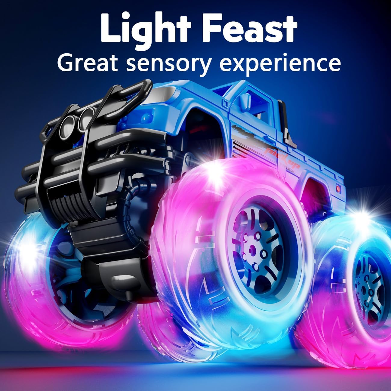 Detalle 2 de Winstico 2 Pack Monster Truck light-up cars for toddlers