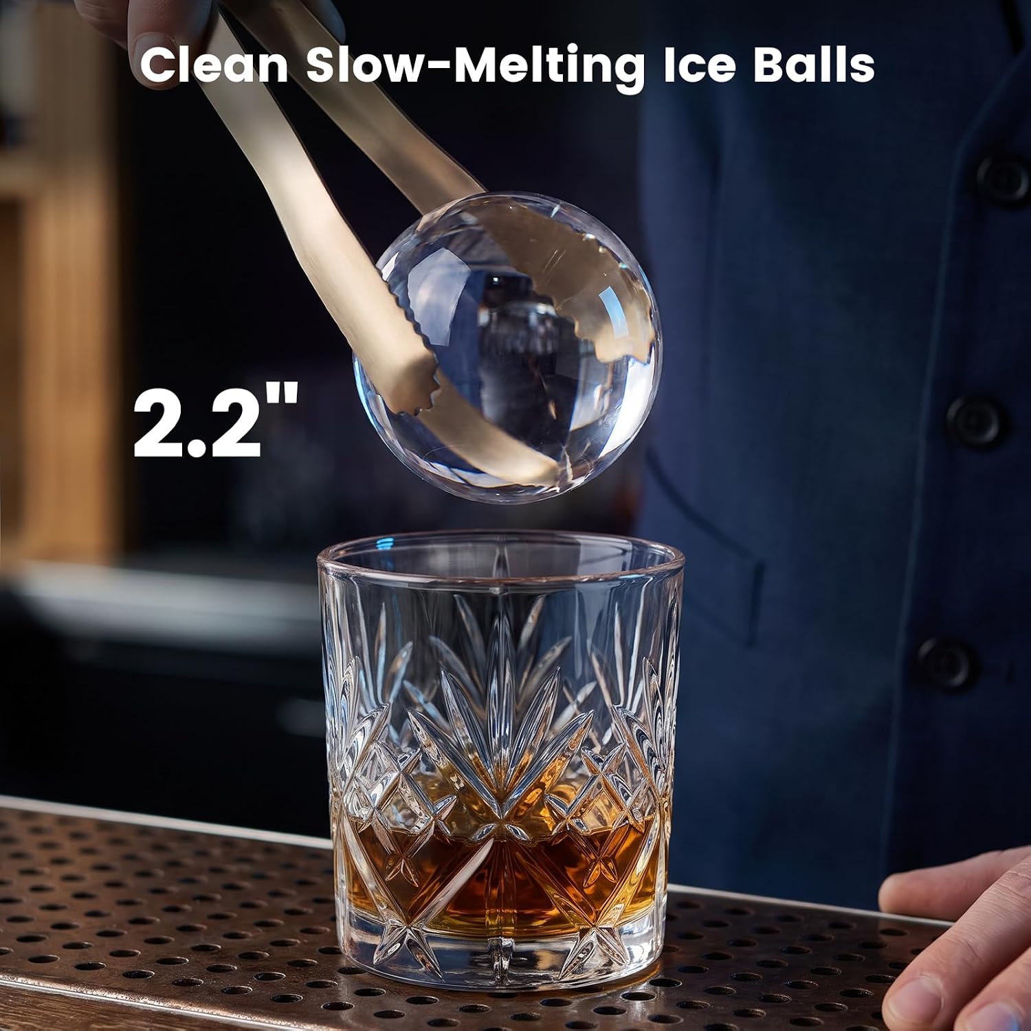 Detalle de Electactic HZBQ-0255 Countertop Ice Ball Maker, 2.2-Inch Spheres