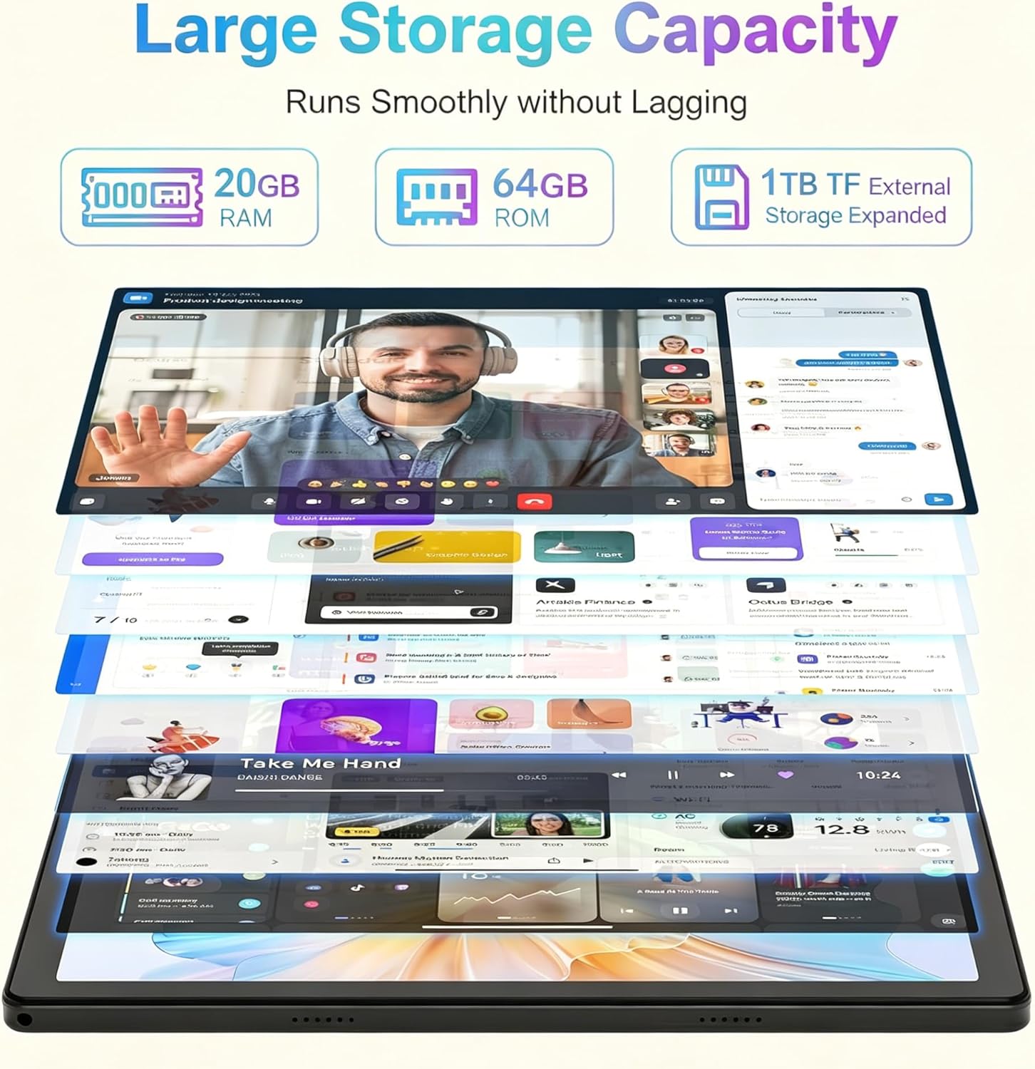 Thumbnail 6 de Jeazans Latest 2026 Upgraded Android 16 10.1-Inch Tablet (IPS HD, Dual Camera, 64GB + up to 1TB Expansion)