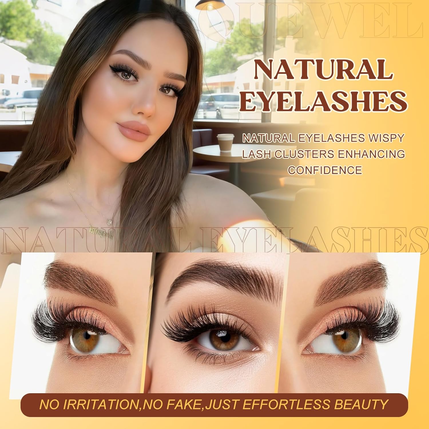 Thumbnail 2 de QUEWEL Wimpern-Extensions-Set – Gemischte Lash Clusters (10–18 mm) inkl. Bond, Seal & Pinzette