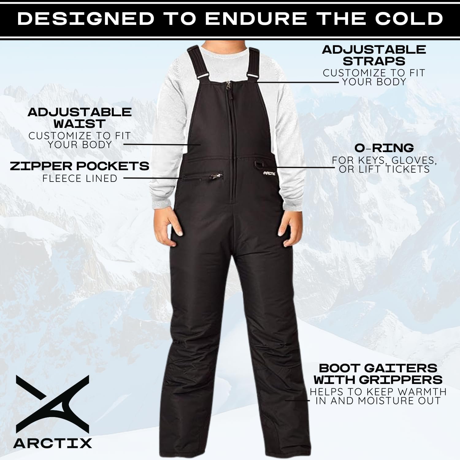 Detalle 1 de Arctix Kids Insulated Snow Bib Overalls, Medium