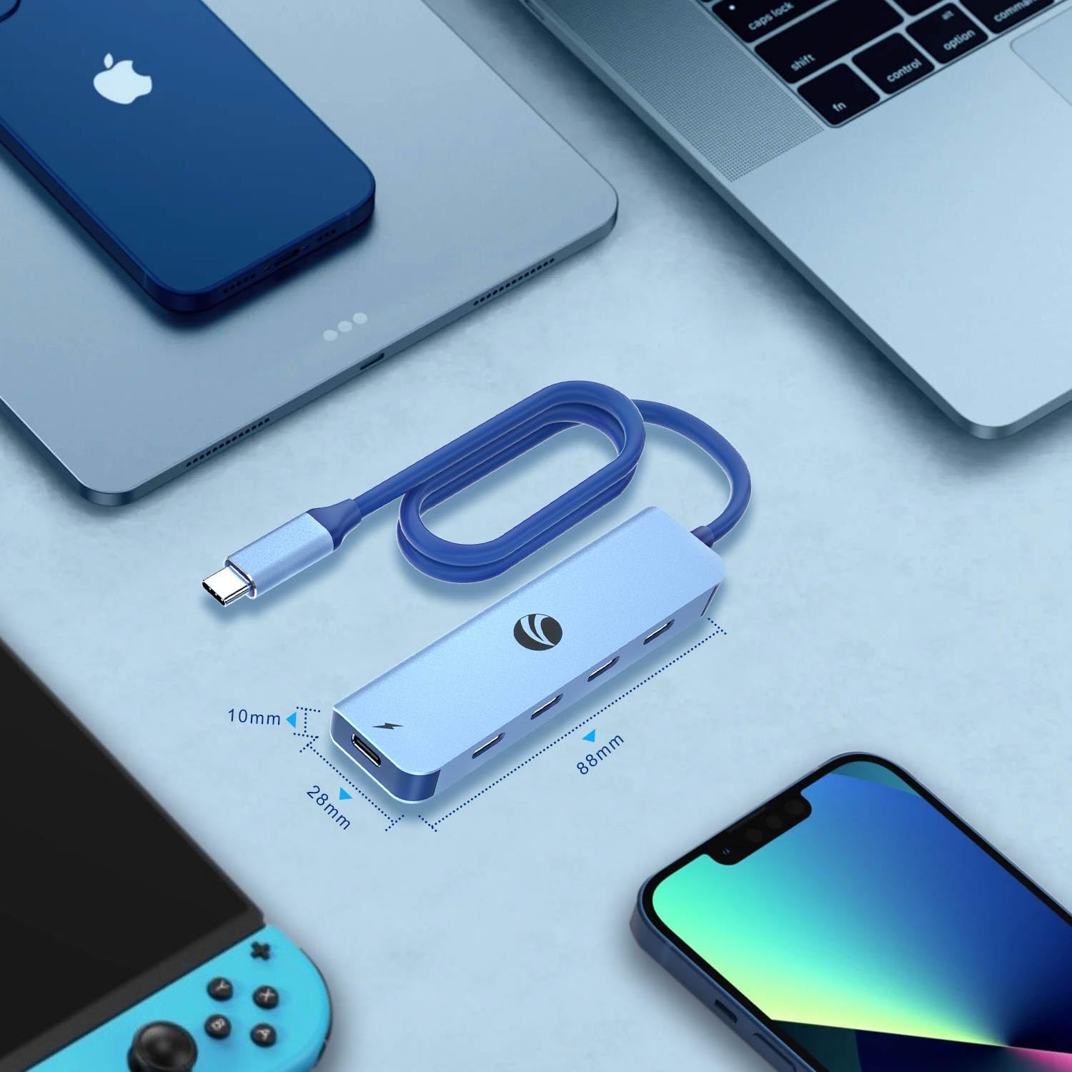 Thumbnail 6 de VCOM USB-C Hub mit 4 Datenanschlüssen – 10 Gbps, 100W PD, kompakter Multiport-Adapter
